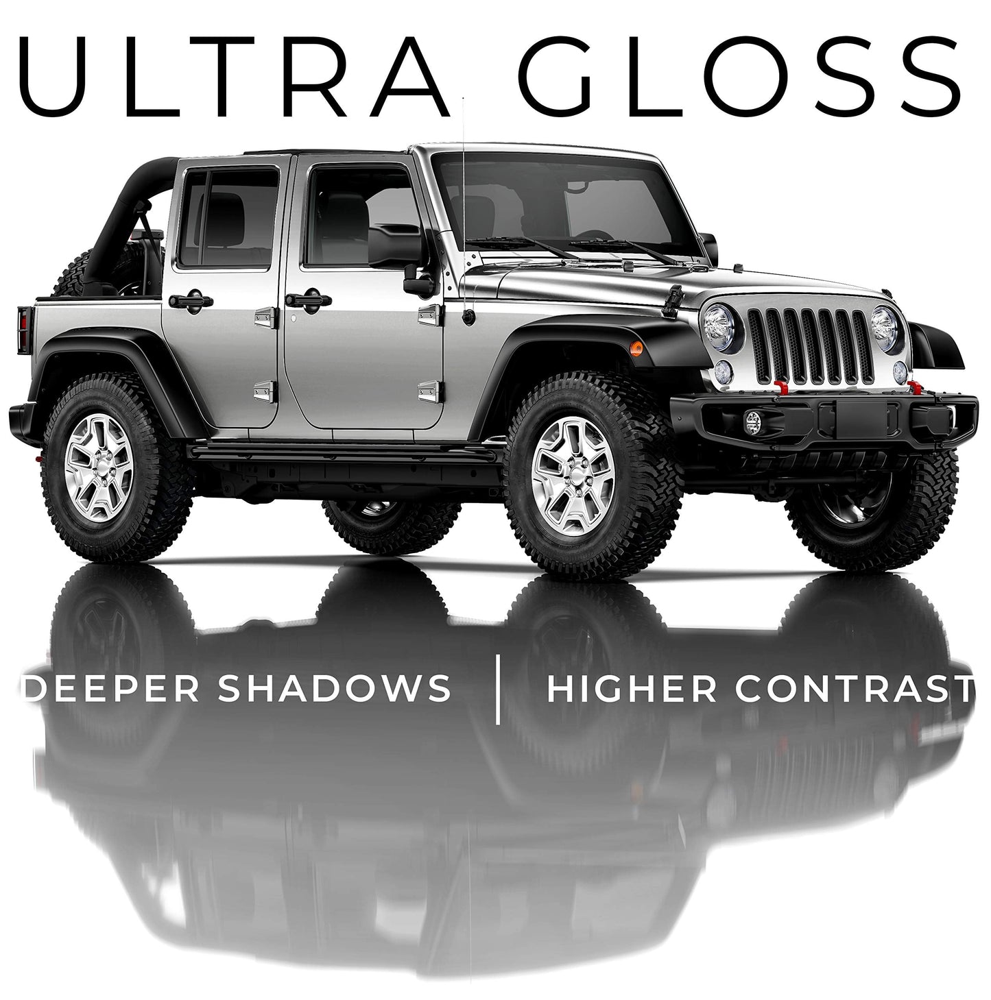 VViViD+ Ultra Gloss Silver Metallic Vinyl Car Wrap Premium Paint Replacement Film Roll with Nano Air Release Technology, Stretchable Protective Cap Liner, Self Adhesive, Indoor Outdoor (50ft x 5ft)