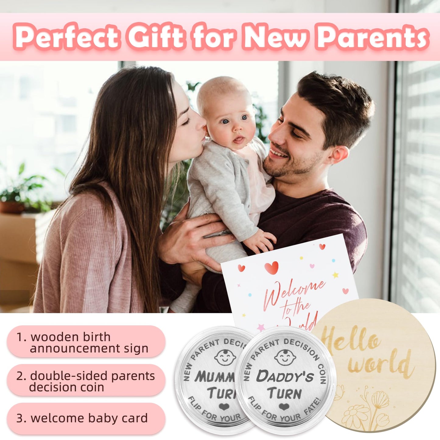 Totiro Newborn Baby Girl Gift, 9 Pcs Baby Gifts for Girls Newborn Essentials, New Baby Girl Gift Basket Baby Shower Gender Reveal Gifts, New Mom Gift Swaddle Blanket Bunny Rattle Gift Set