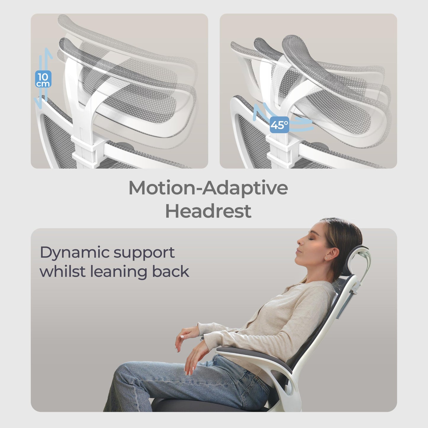 Tervo Model U | Folding Office Chair for Small Spaces | Ergonomic Design with High Rebound Mesh | Computer Desk Chair for Gaming | For Adults & Kids | Foldable & Compact with Flip Up Arms