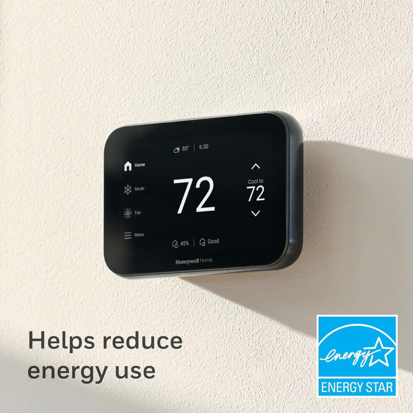Honeywell Home X8S Smart Thermostat with Room Sensor, Video Doorbell Compatibility, IAQ Control, and Customizable Touchscreen Display, Black