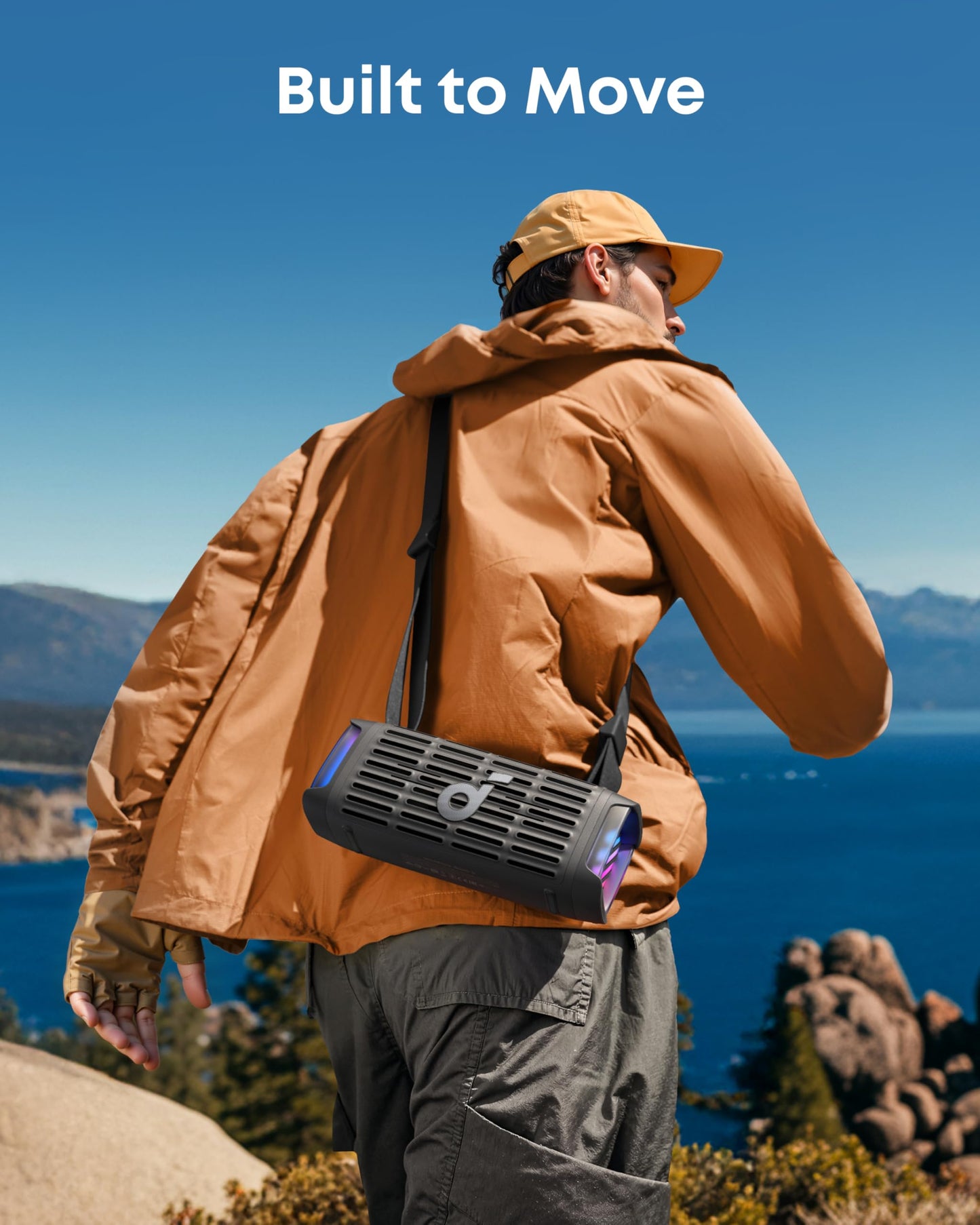 Soundcore Boom 3i by Anker, Compact Outdoor Speaker, IP68 Waterproof, Floating Playback, Saltwater-Resistant, BassUp 2.0, 50W Portable Speaker, Bluetooth 5.3, 16H, TWS, Kayak/Fishing/Camping