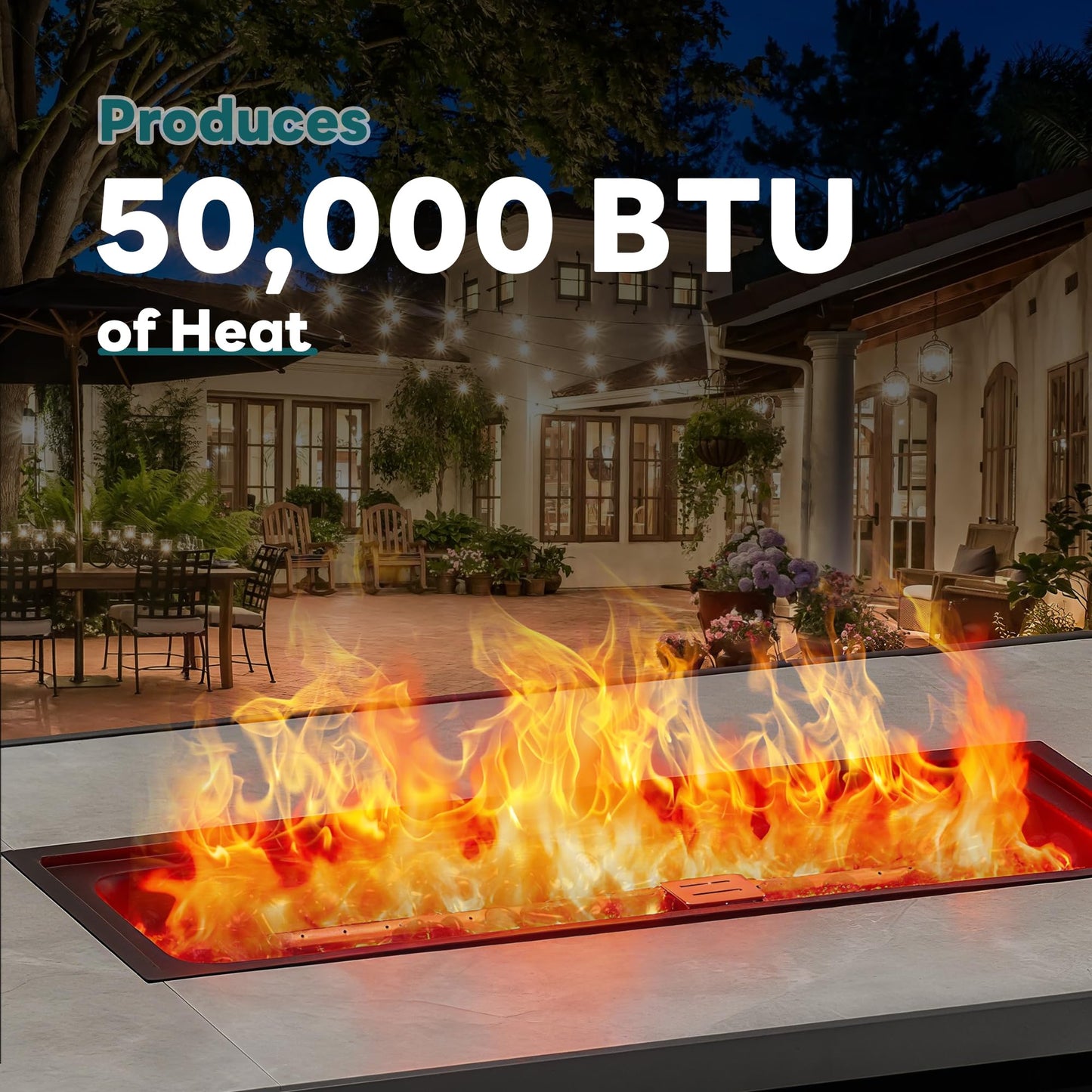 OLIXIS 43 Inch Propane Fire Pit Table, 50,000 BTU Outdoor Gas Fire Pit for Outside Patio Deck Garden Backyard Deck Balcony, CSA Certification