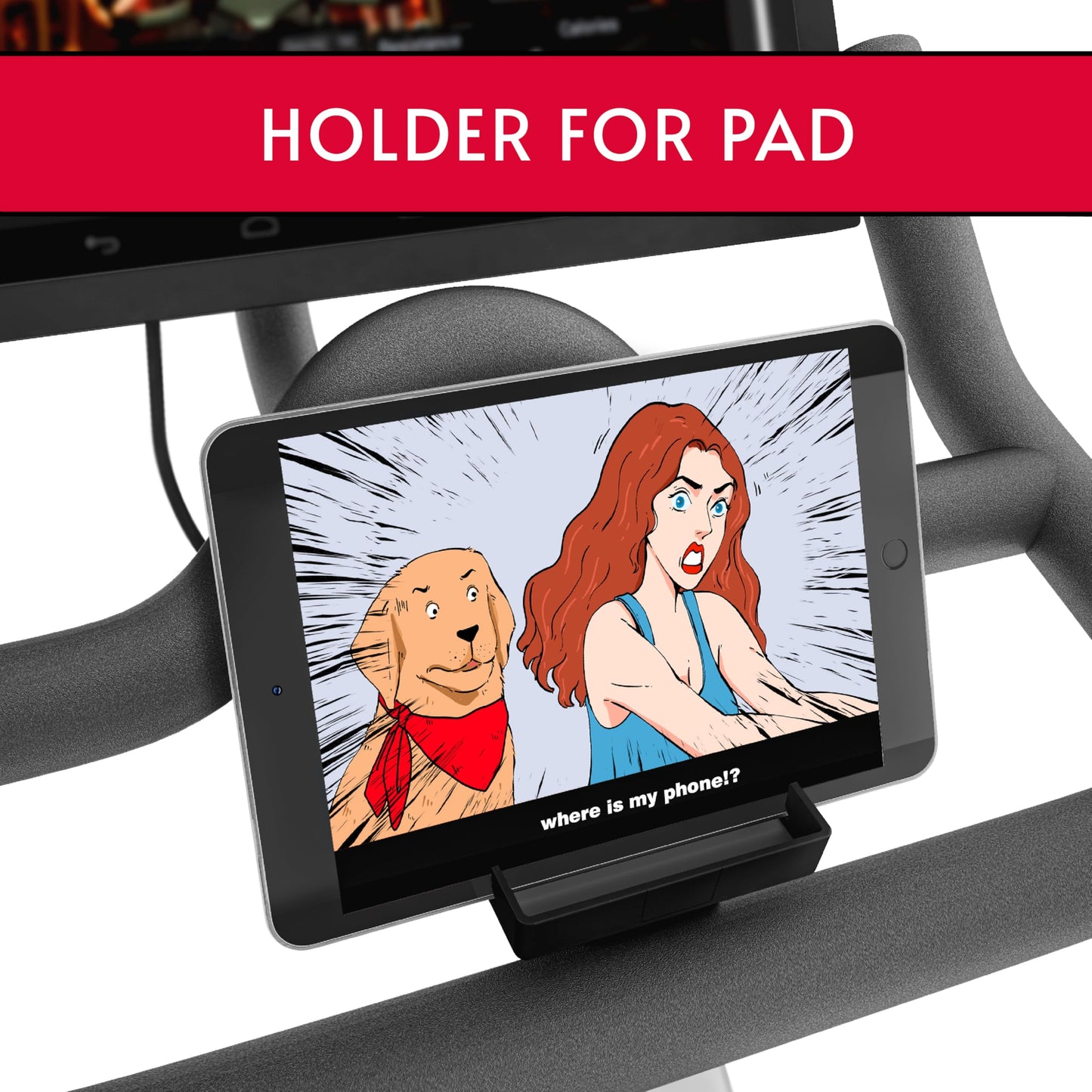 Crostice Phone Holder Compatible with Peloton Bike & Bike Plus Accessories, Original Design Cell Phone Tray, Holder for iPhone, Cellphone Mount, Fit for Most Mobile, Baby Monitor