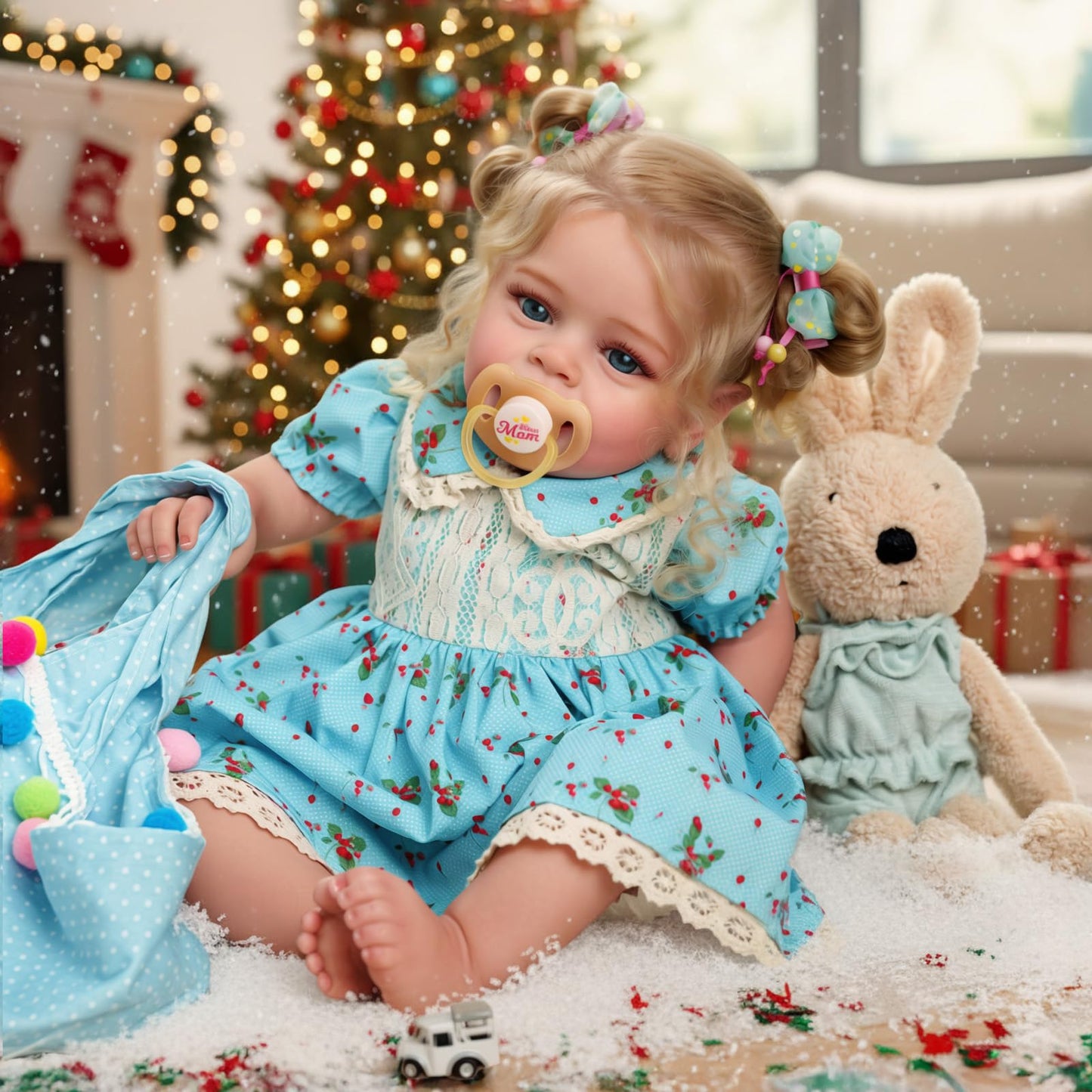 JIZHI Lifelike Reborn Baby Dolls - 18 Inch Realistic-Newborn Baby Dolls Blond Girl Handmade Real Life Baby Dolls with Clothes for Kids Age 3+