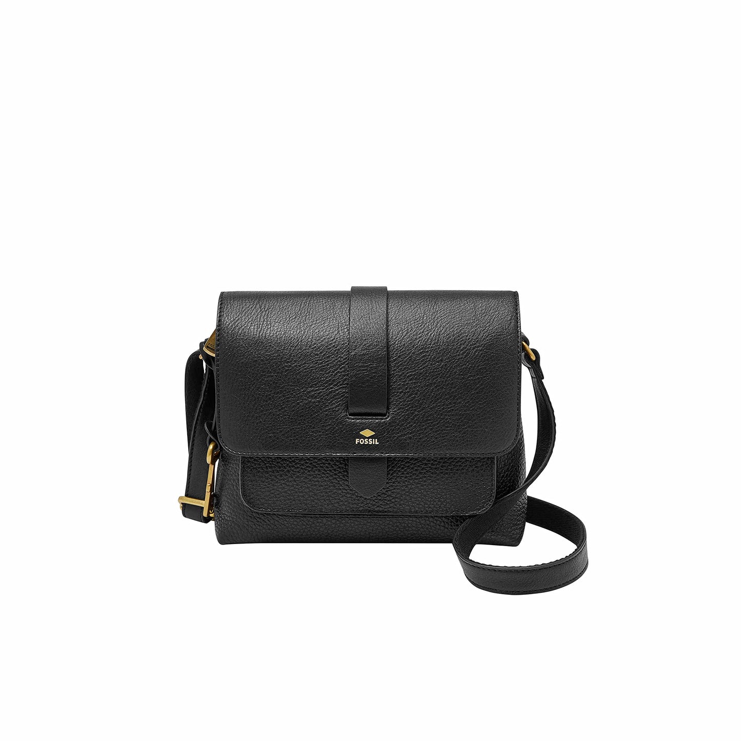 Fossil Women's Kinley Leather Small Crossbody Purse Handbag, Black (Model: ZB7878001)