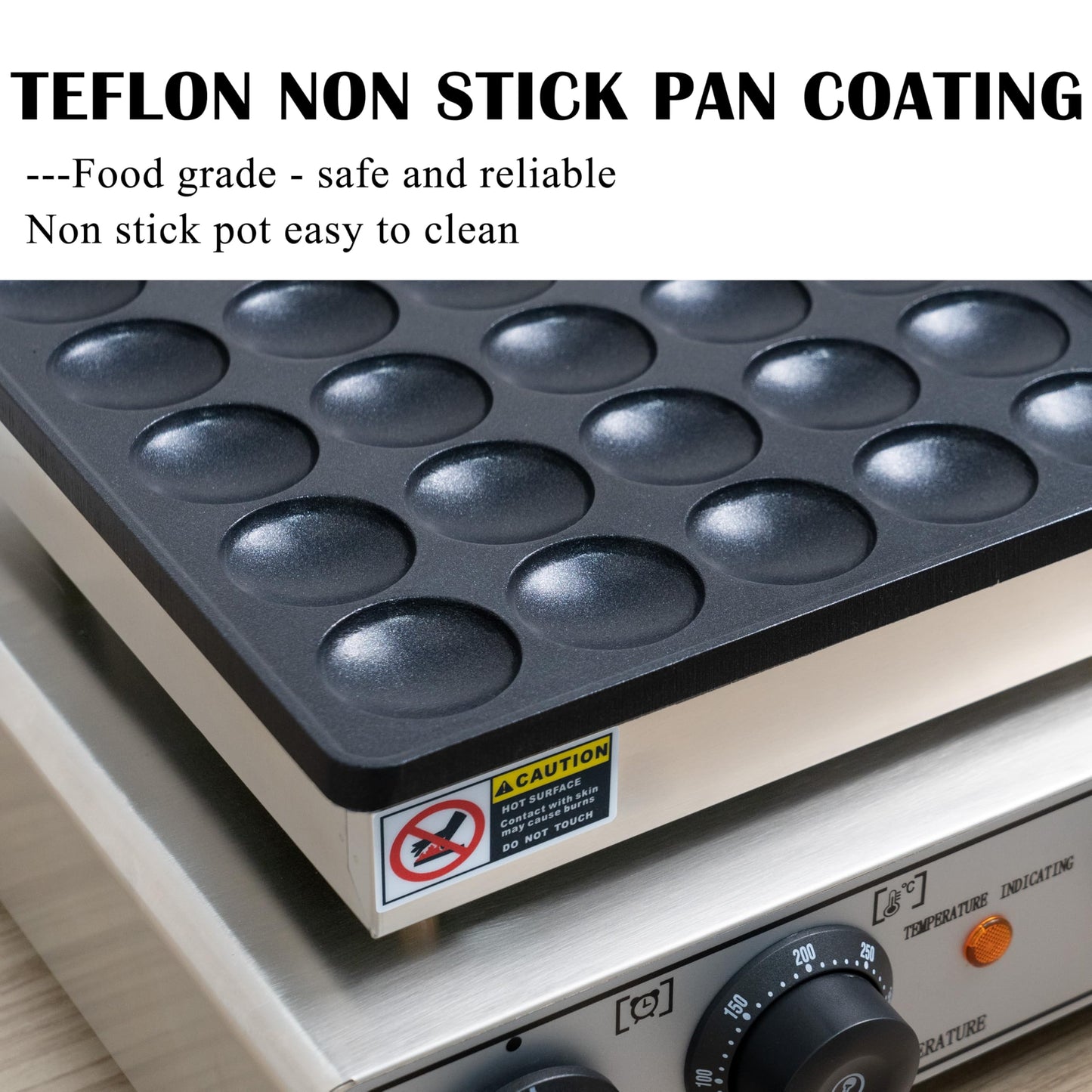 50PCS Mini Pancakes Maker Machine, 110V Electric Commercial Dutch Pancake Maker, Non-stick Small hotcake Maker Mini hotcakes machine for Home Kitchen Restaurant Business
