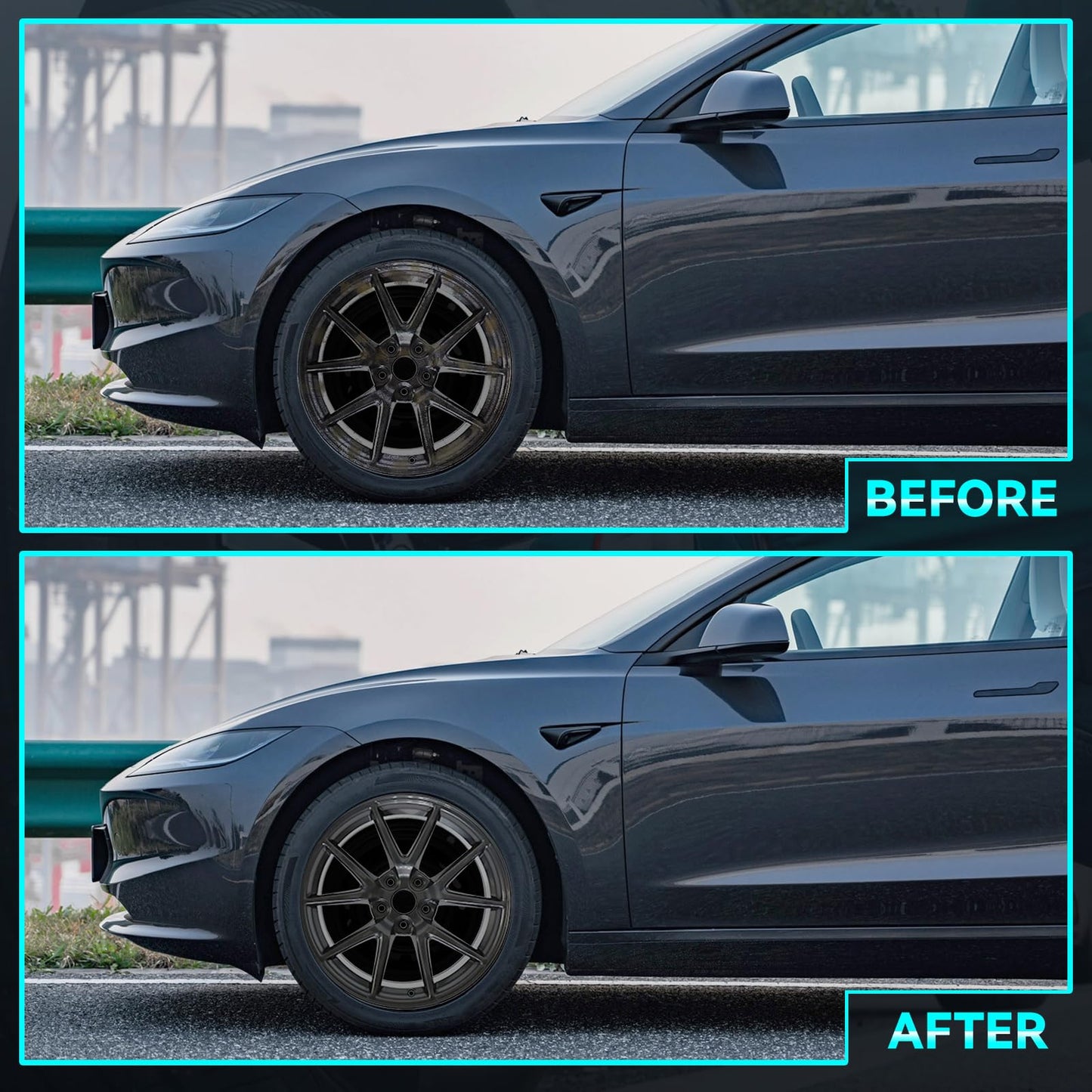 HOLUEKU New Single 18 x 8.5" 18 Inch Dark Charcoal Premium Aluminum Alloy Wheel Rim Fits for Tesla Model 3 2017 2018 2019 2020 2021 2022 2023, 96276 OEM Design Replacement Rim, ALY96276U35N