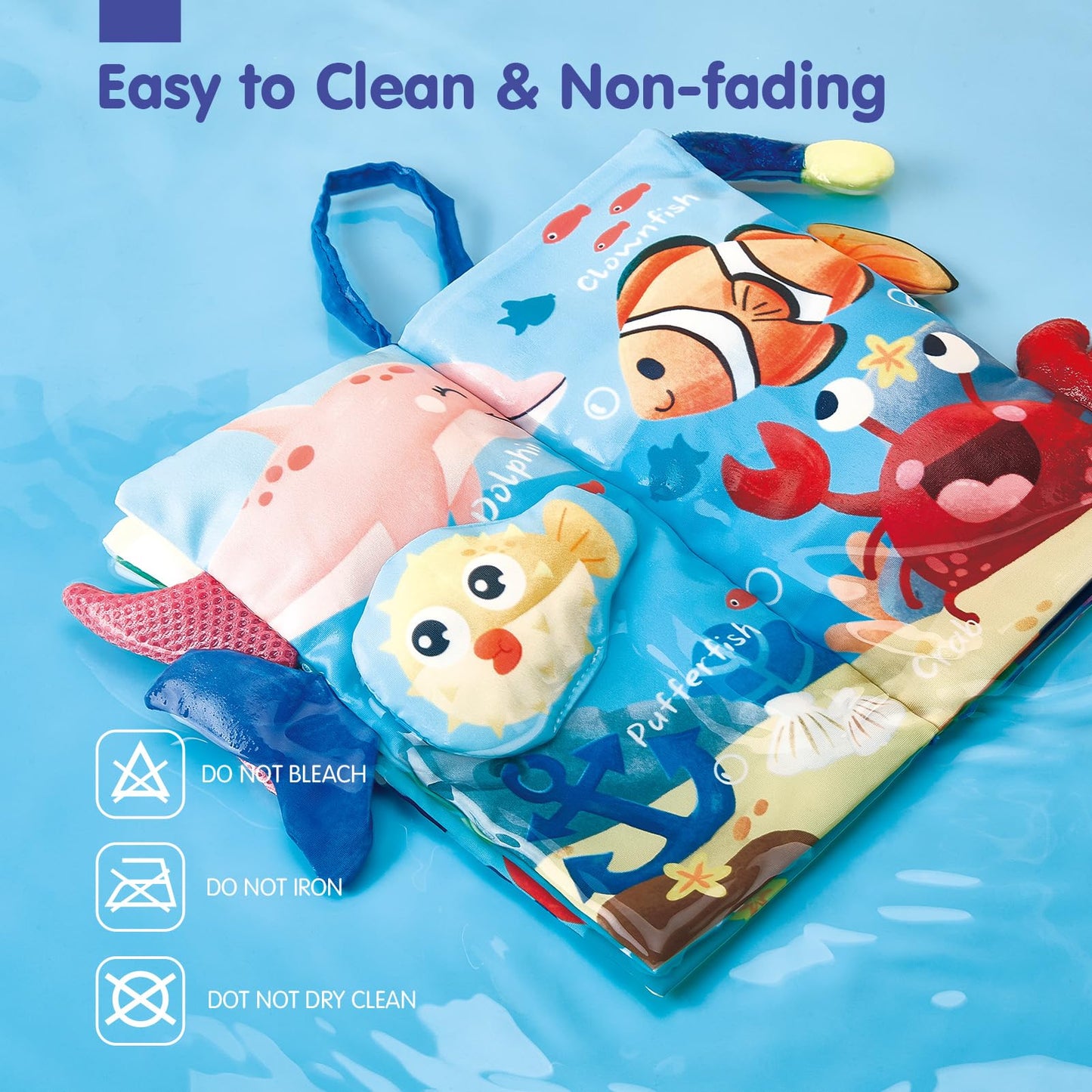 hahaland Baby Toys 0-6 Months - Crinkle Books for Babies 2-Pack, Soft Cloth Sensory Touch Feel Baby Book 6-12 Months Infant Montessori Toys 0-3 Month Newborn Baby Boys Gifts 3-6 Months Travel Toys