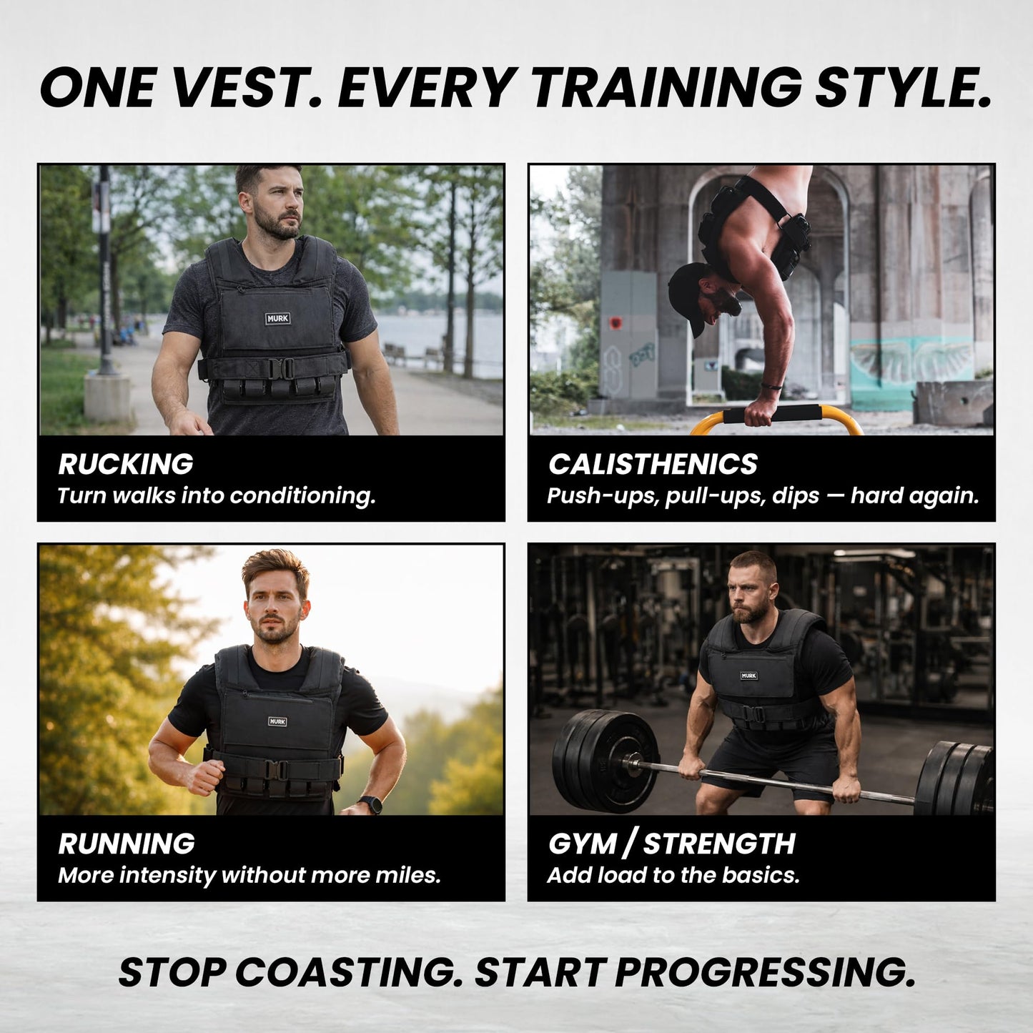 MVRK Adjustable Weighted Vest Men 28 lbs - Weighted Workout Vest With Iron Weights, Heavy Duty Weighted Exercise Vest For Functional Training, Slim Design Weighted Running Vest, Weight Vest for Men