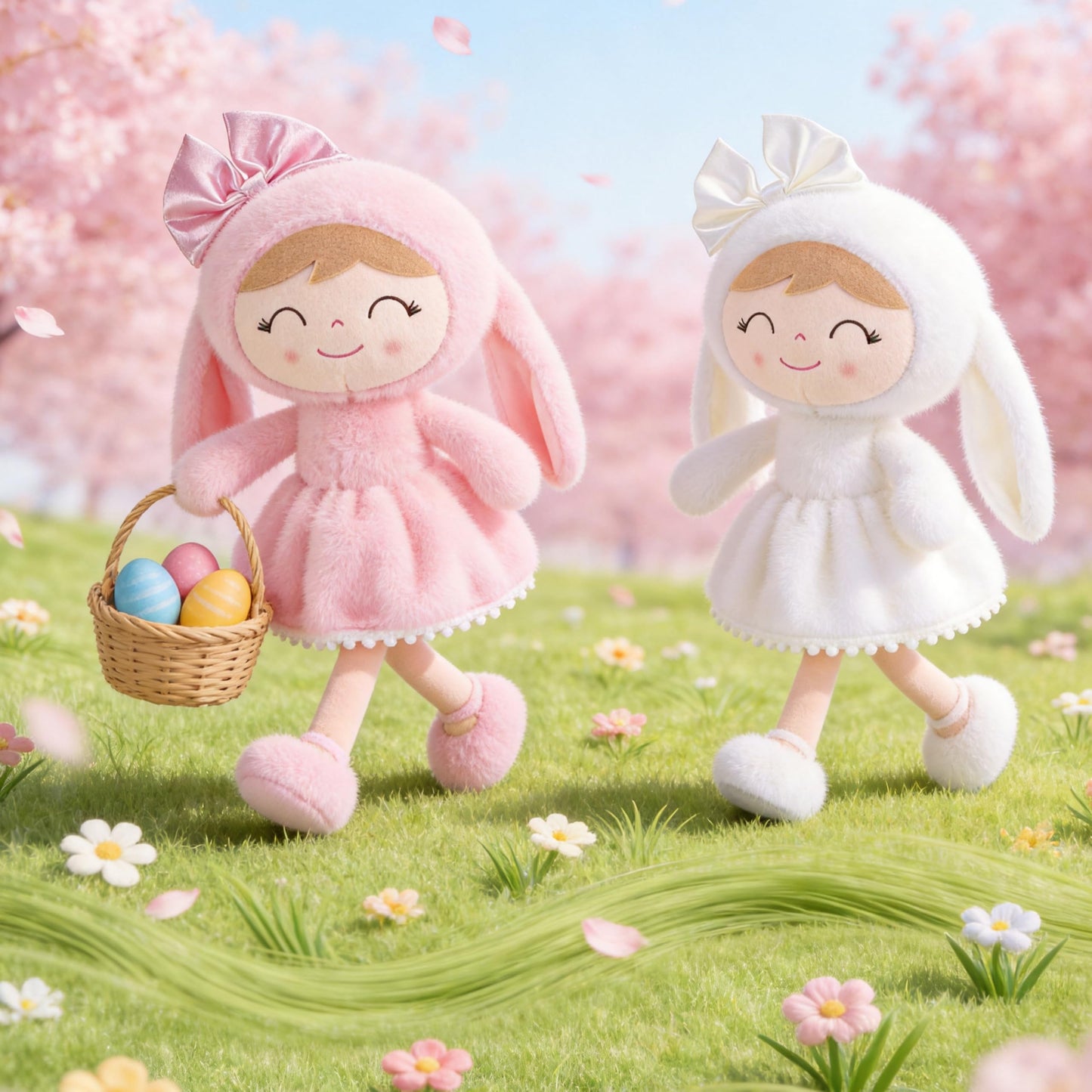 Gloveleya Baby Girl Gift Plush Bunny Dolls First Baby Doll Toddlers Rabbit Toy Bunny Gifts for Girl White 12 Inches