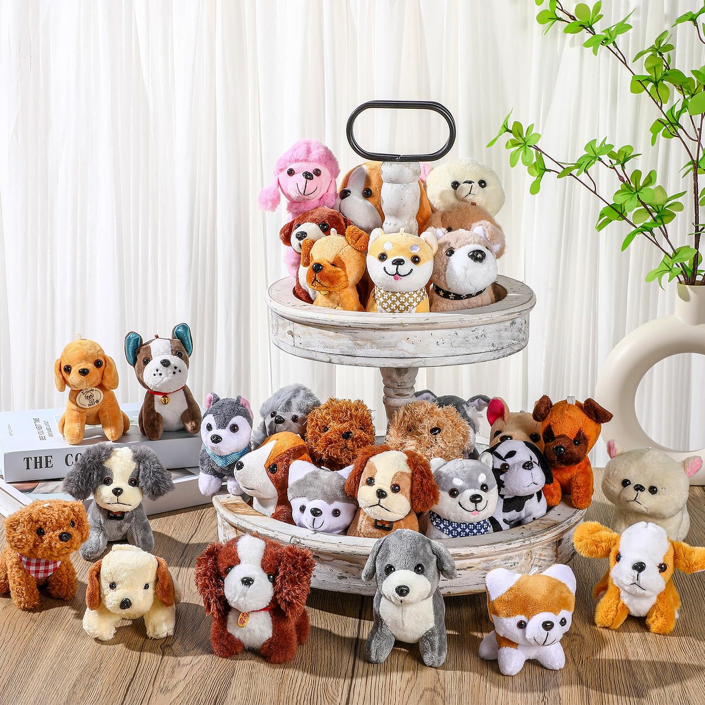 Aoriher 36 Pcs Mini Plush Dogs Bulk Dog Puppy Stuffed Animals Small Stuffed Dogs Assorted Cute Soft Dog Puppy Doll for Hers Puppy Birthday Party Favor Gifts