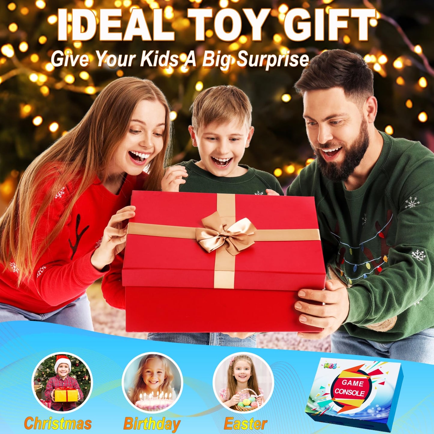 32 Bit Handheld Games for Kids Preloaded 139 Video Games, Portable Video Gaming Player with 3.0" IPS Screen and Rechargeable Battery, Mini Travel Games Electronic Gifts Toys for Boys Girls, Blue