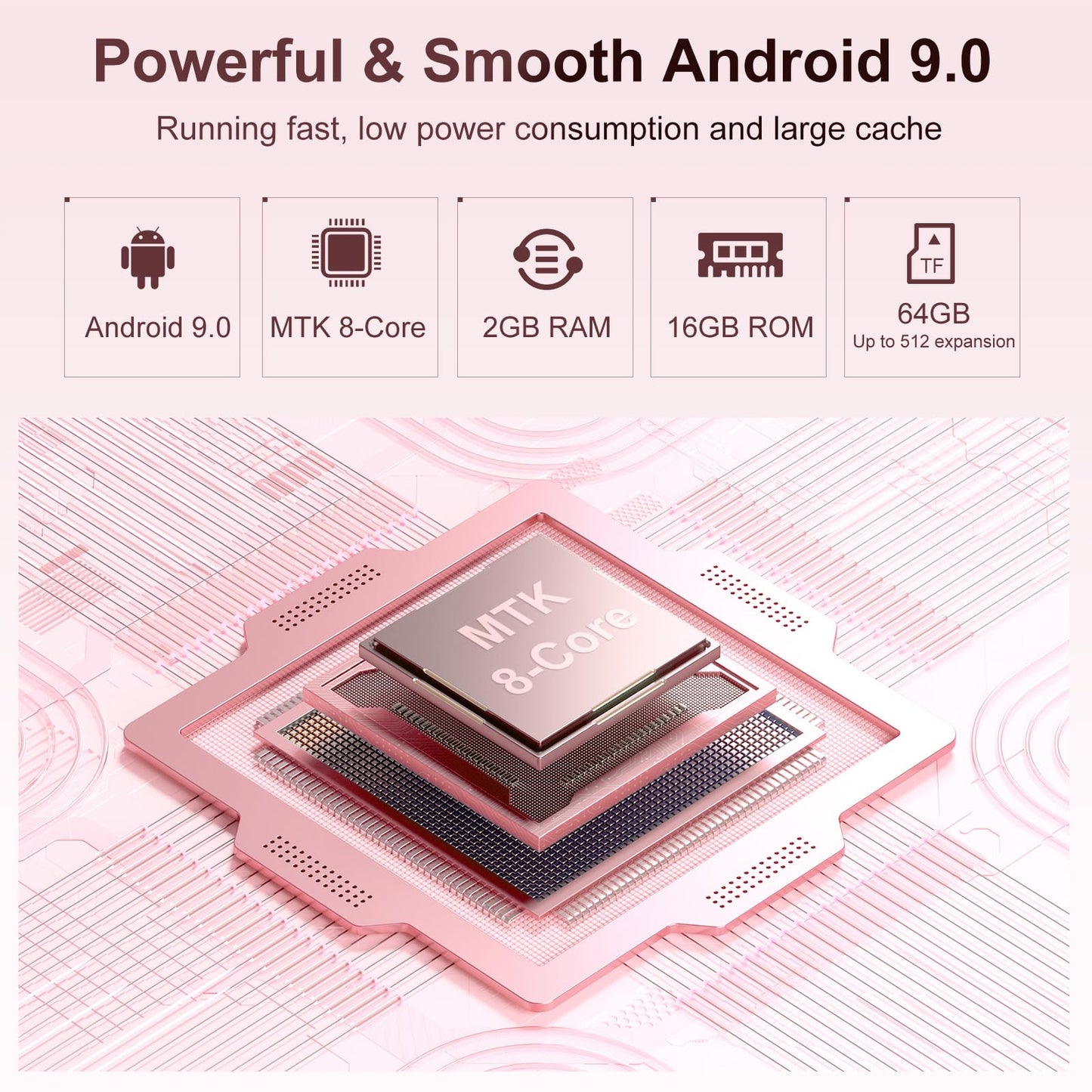 80GB MP3 Player with Bluetooth and WiFi, Mp3 & Mp4 Music Player with Spotify, Amazon Music, Deezer, Audible, Browser, 4.0" IPS Touch Screen Android Player with Speaker, FM Radio, Up to 512GB（Pink）