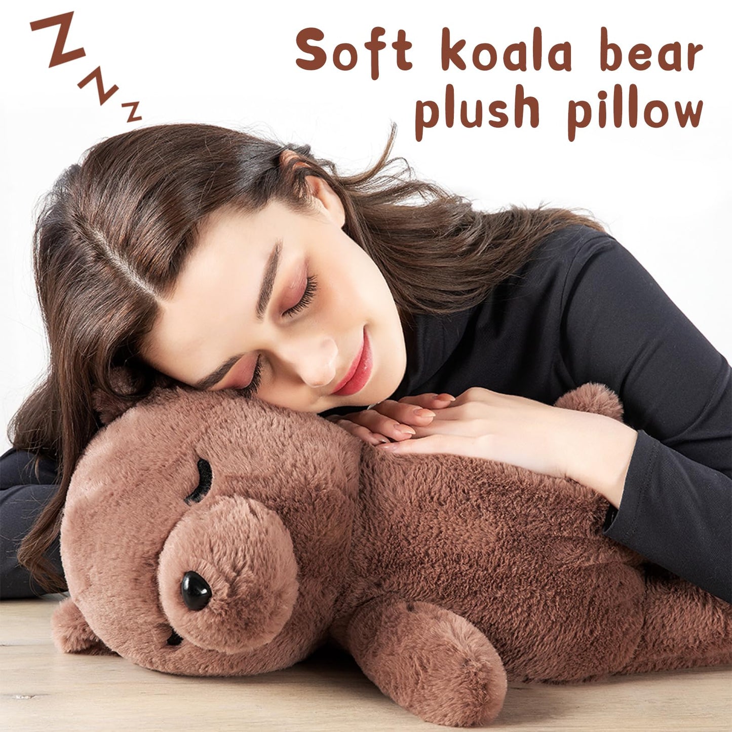 Tezituor Koala Plush Stuffed Animal,20 Inches Soft Huggable Koala Bear Pillow Toy for Boys Girls Kids Baby Shower Nursery Decor,Brown