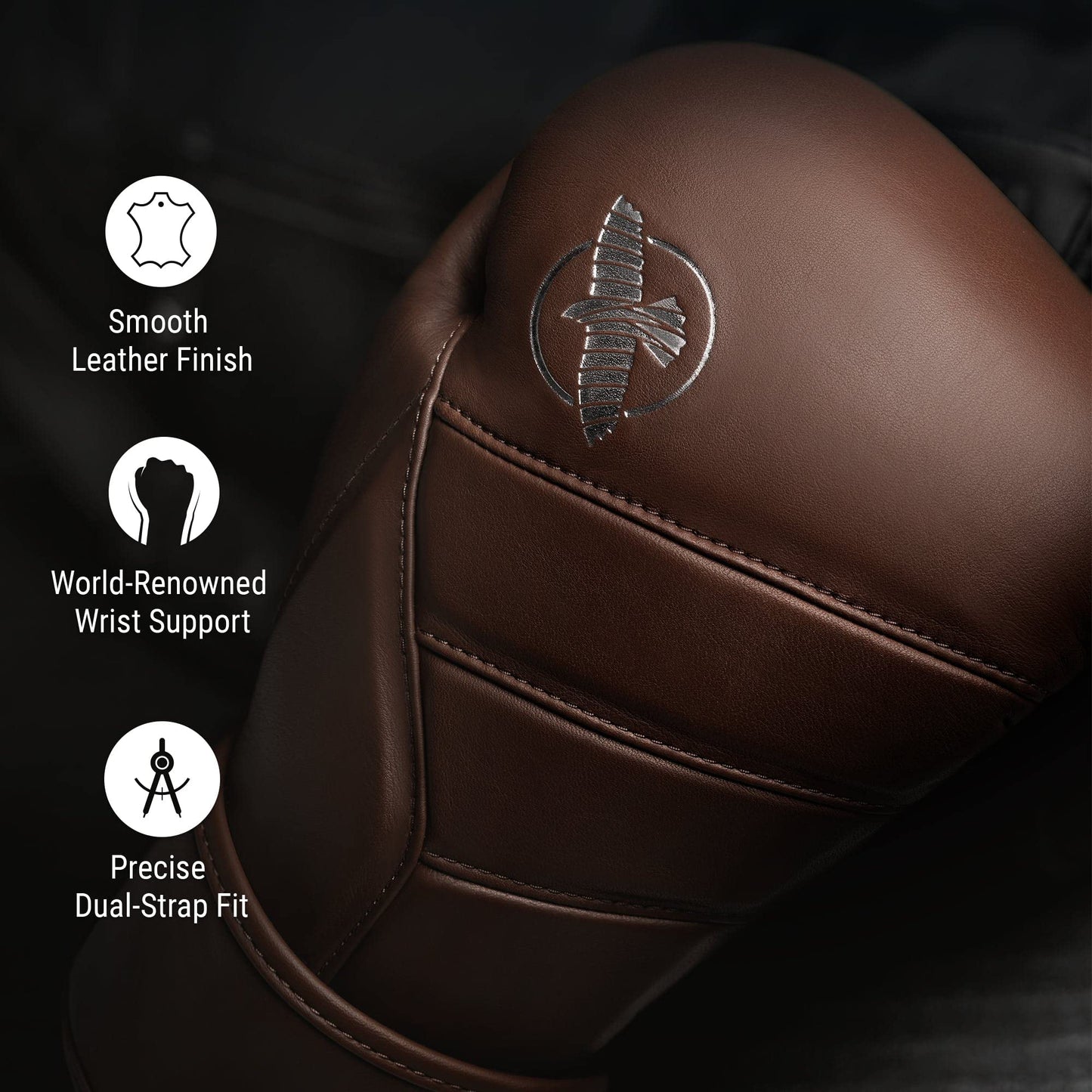 Hayabusa T3 Kanpeki Leather Boxing Gloves Men and Women for Training Sparring Heavy Bag and Mitt Work - Walnut Brown, 12oz