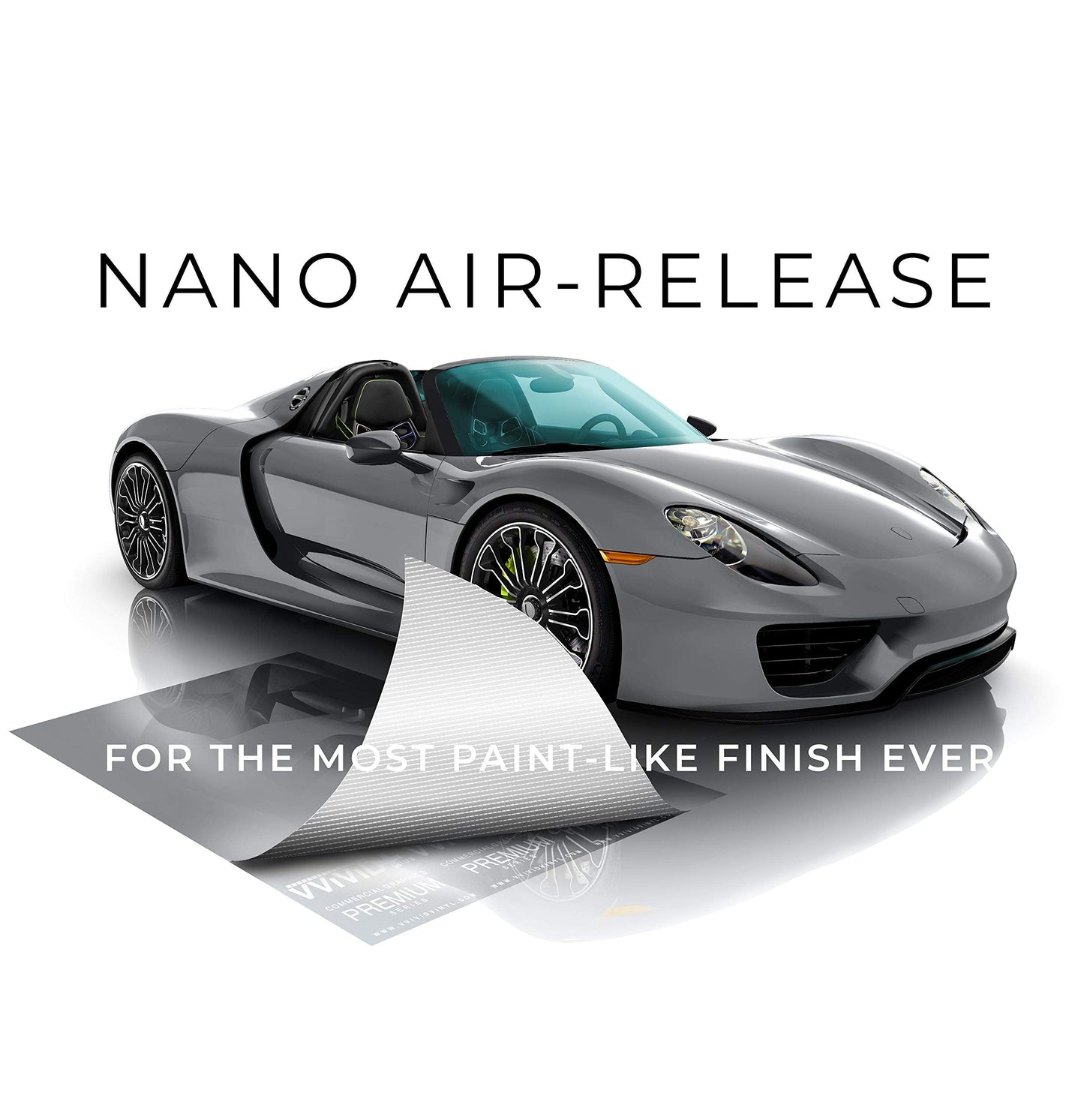 VViViD+ Ultra Gloss Nardo Dark Grey Vinyl Car Wrap Premium Paint Replacement Film Roll with Nano Air Release Technology, Stretchable Protective Cap Liner, Self Adhesive (25ft x 5ft)