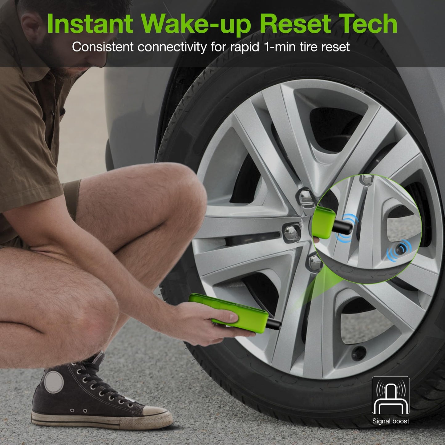 VXDAS 2IN1 TPMS Relearn Tool Super GL50448 for GM and Ford with Model Switch Button,Tire Pressure Sensor Monitor Rest Activation for Buick/Cadillac/Chevrolet/GMC/Lincoln/Mazda 2024 Edition(Green)
