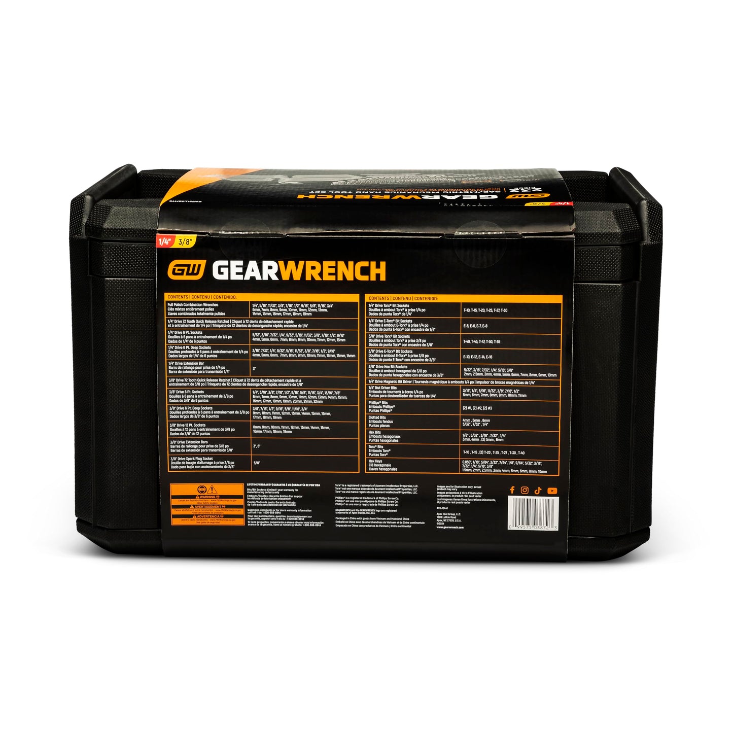 GEARWRENCH Mechanics Tool Set in 3 Drawer Storage Box, 232 Pc, 1/4 in and 3/8 in Drive, Metric/SAE | GW72LLCBMTS