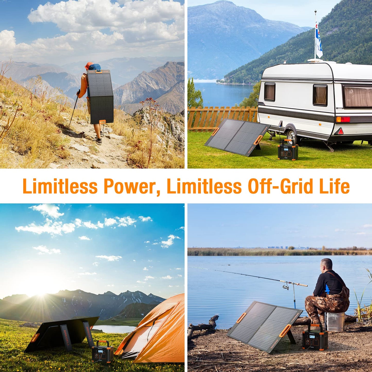 GRECELL 100W Portable Solar Panel for Power Station Generator, 20V Foldable Solar Cell Solar Charger with High-Efficiency Battery Charger for Outdoor Camping Van RV Trip