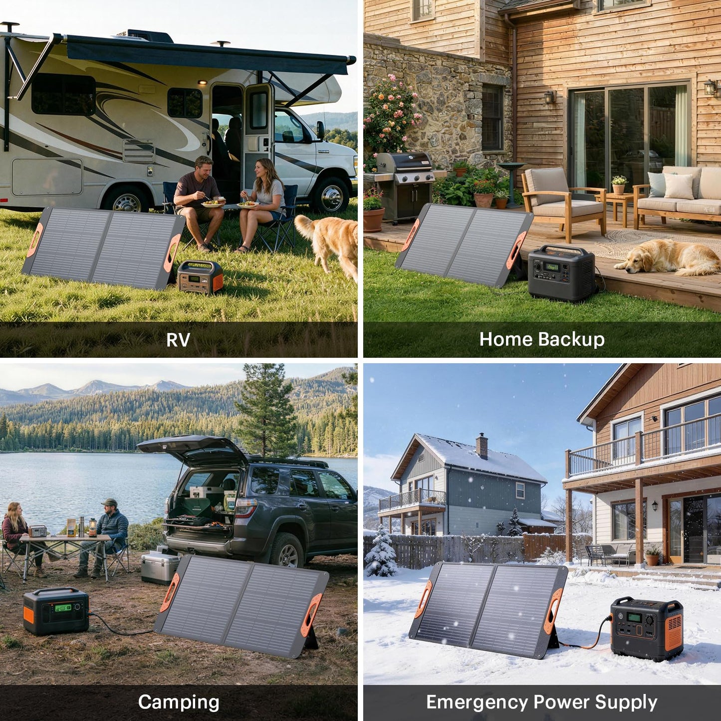 ZOUPW 100W Portable Solar Panel with 5-in-1 Cable,23.5% Efficiency Mono Foldable Solar Charger for Jackery 300/Ecoflow River/Anker Solix,IP67 Waterproof Offgrid Power for Camping RV Battery Backup