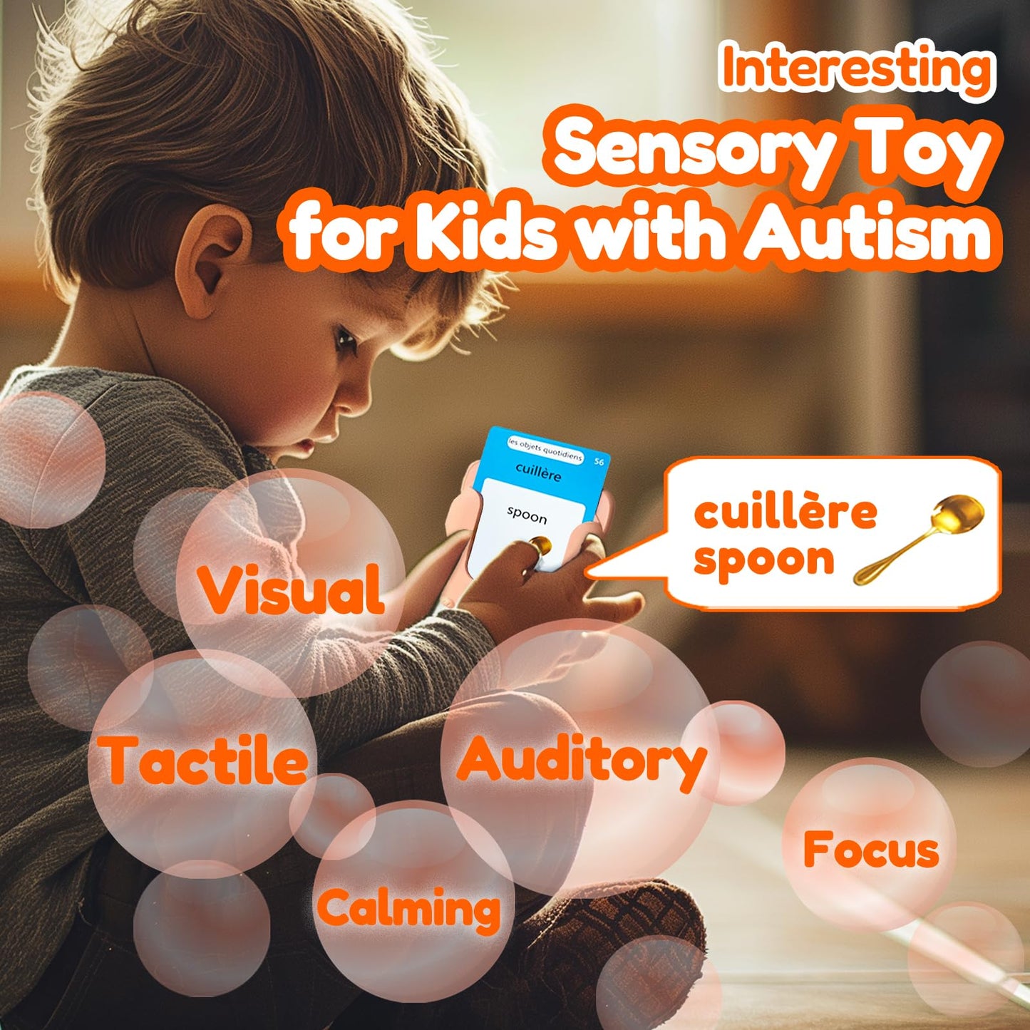MoLingvora Talking Flash Cards Bilingual for Toddlers - French English Flashcards for Kids Adults, Test Mode, Pocket Speech Children, Interactive Vocabulary Learning, Audible Gifts Boy Girl (French)