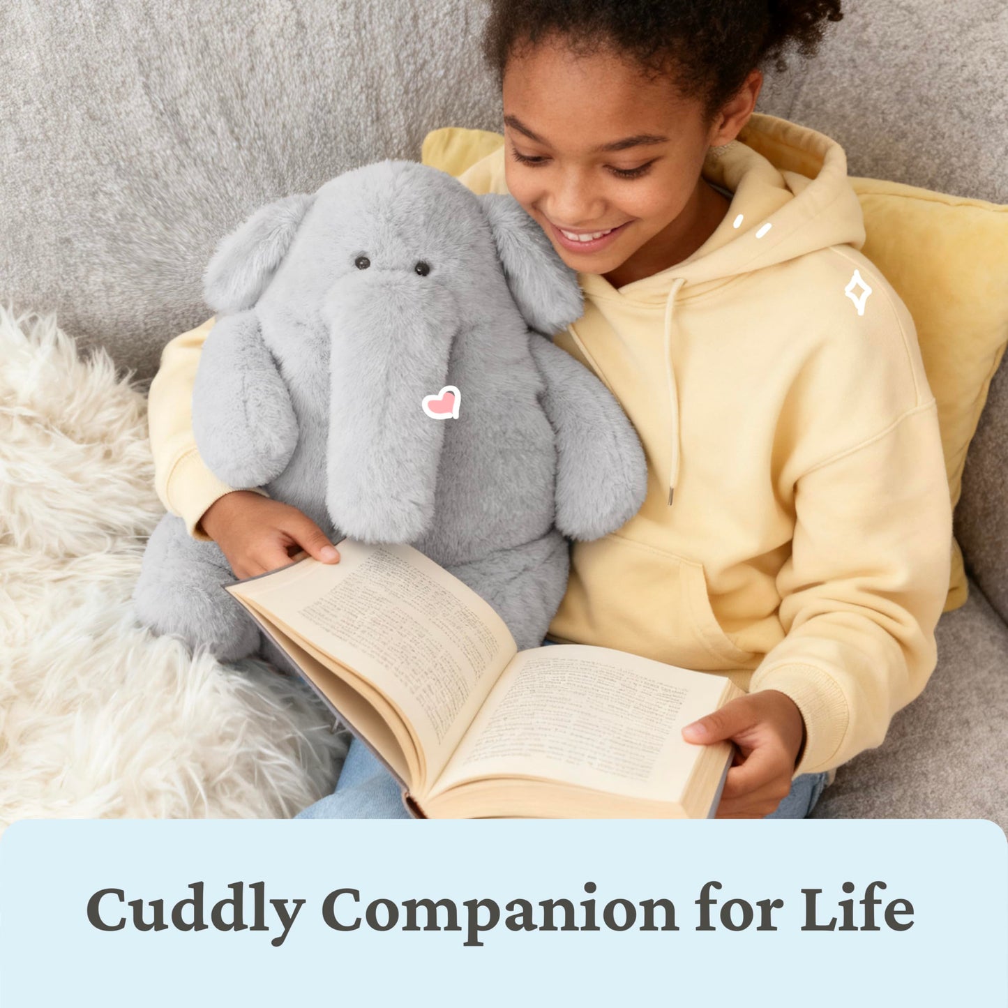 IKASA Elephant Stuffed Animals Plush Toys,10" Cute Plushie Soft Cuddly Plushy Fluffy Toy, Gifts for Family Kids Girls Boys