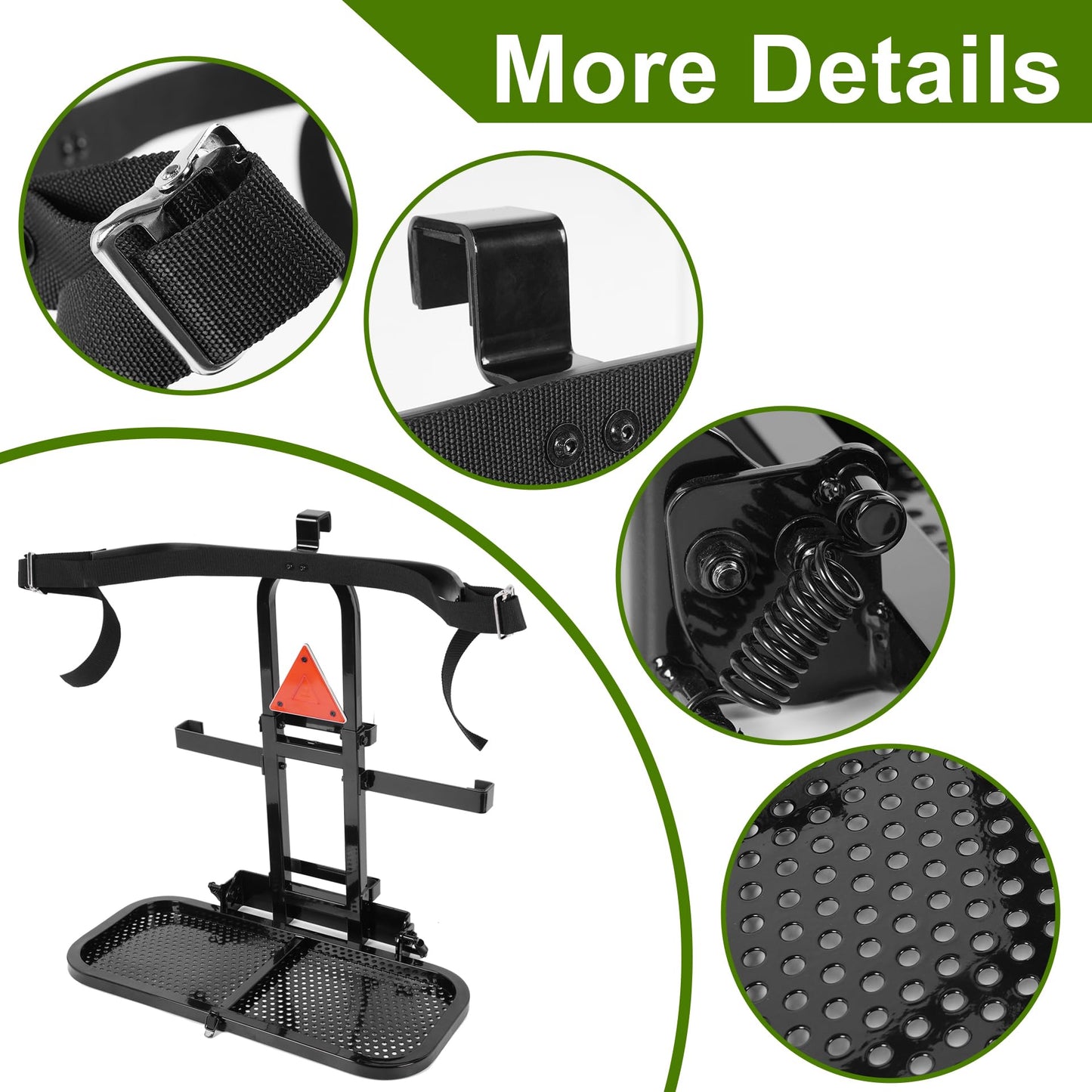 Universal Golf Cart Rear Seat Bag Holder Upgraded Foldable No-Drill Golf Cart Bag Holder for EZGO Club Car Yamaha Fit for 8" and 24.5" Wide Rear Armrests Foldable Golf Cart Bag Holders Bracket