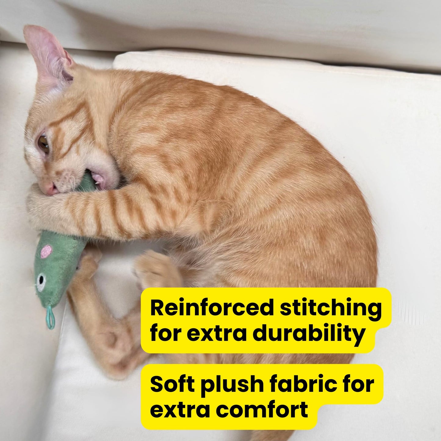 repounce Plush Dinosaur Catnip Cat Toy, Soft and Durable Crinkle Sound with Catnip Inside, Kicker Cat Toy, Cat Toys for Indoor Cats & Kittens, Lure and Attachment Toy with Loop for Cat Wand