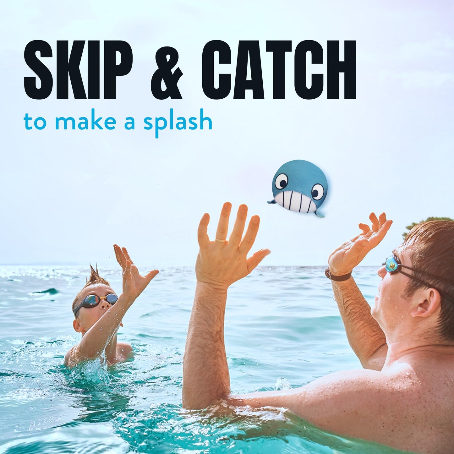 Activ Life 2 Pack Skip Balls, Outdoor Toys for Kids, Summer Beach Games for Girls and Boys Toy, Pool Accessories Essentials Play Stuff Gear (Whale)