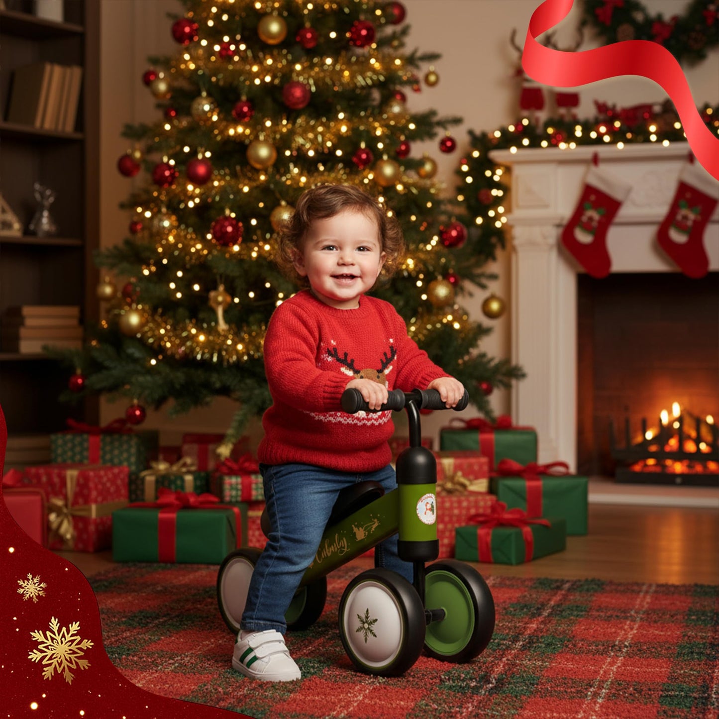 Cubuly Green Baby Balance Bike for 1-3 Year – First Birthday Boy Girl Gifts 12-36 Month Mini Bike|Colorful Lighting Wheels|Ride on Toys |Toddler Balance Bike 1-3 Indoor/Outdoor