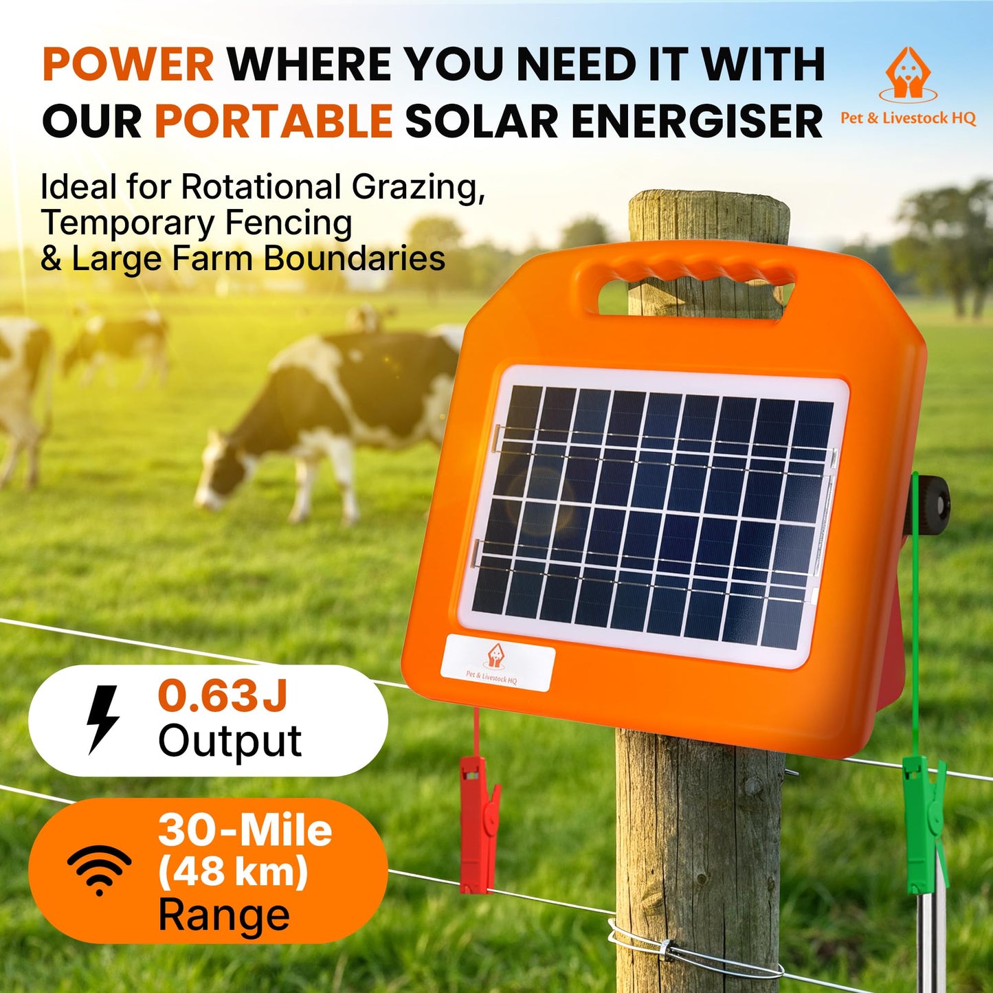 Pet & Livestock HQ - 660ft Electric Polybraid Fence with 30 Mile Charger - 2 Product Bundle