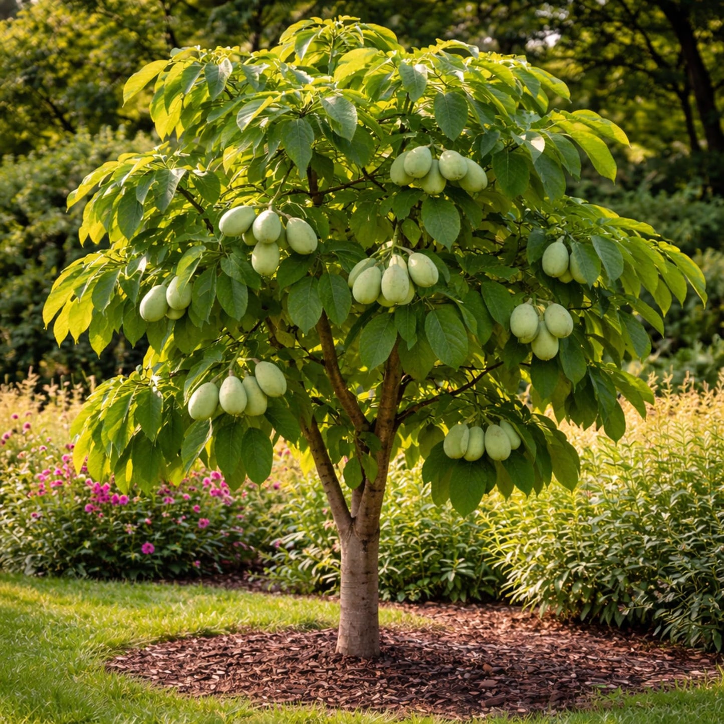 Pawpaw Tree Live Plants (Asimina triloba) – 1-2 Feet Tall Hardy Native Fruit Trees – Produces Delicious Tropical-Flavored Pawpaw Fruit – Fast Growing Backyard Orchard Plant (5 Trees)