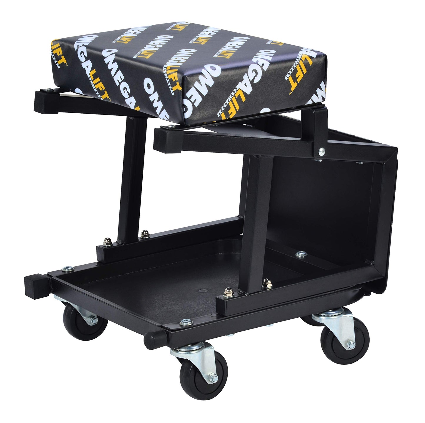 Omega Lift 91305 2-in-1 Mechanics Creeper Seat/Step Stool, 7.88'' Height, 17.72'' Width, 15.75'' Length, Black