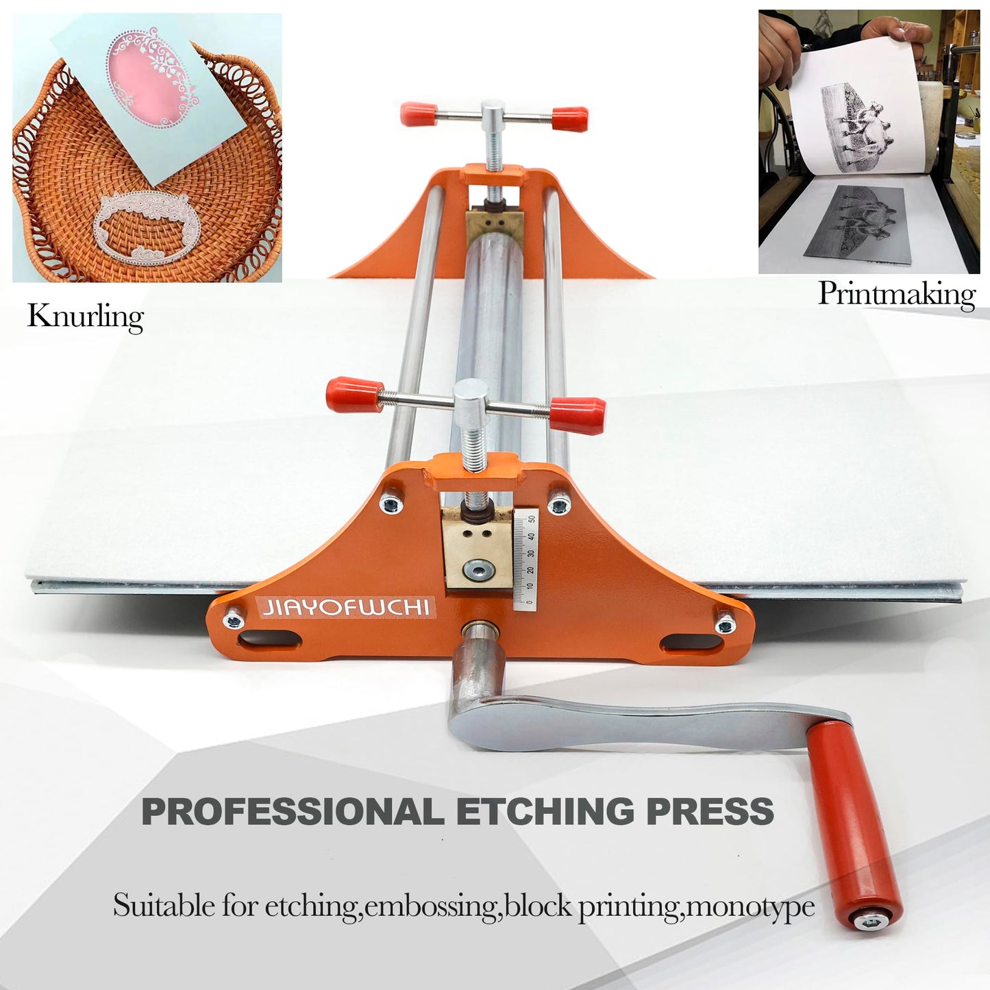 Printing Press,Basic Etching Machine, Letterpress Machine,All Metal Structure,Durable Professional Printing Machine for Monochrome Printing and Etching, Printing Size 11 "L x 10" W x 7.2 "H.