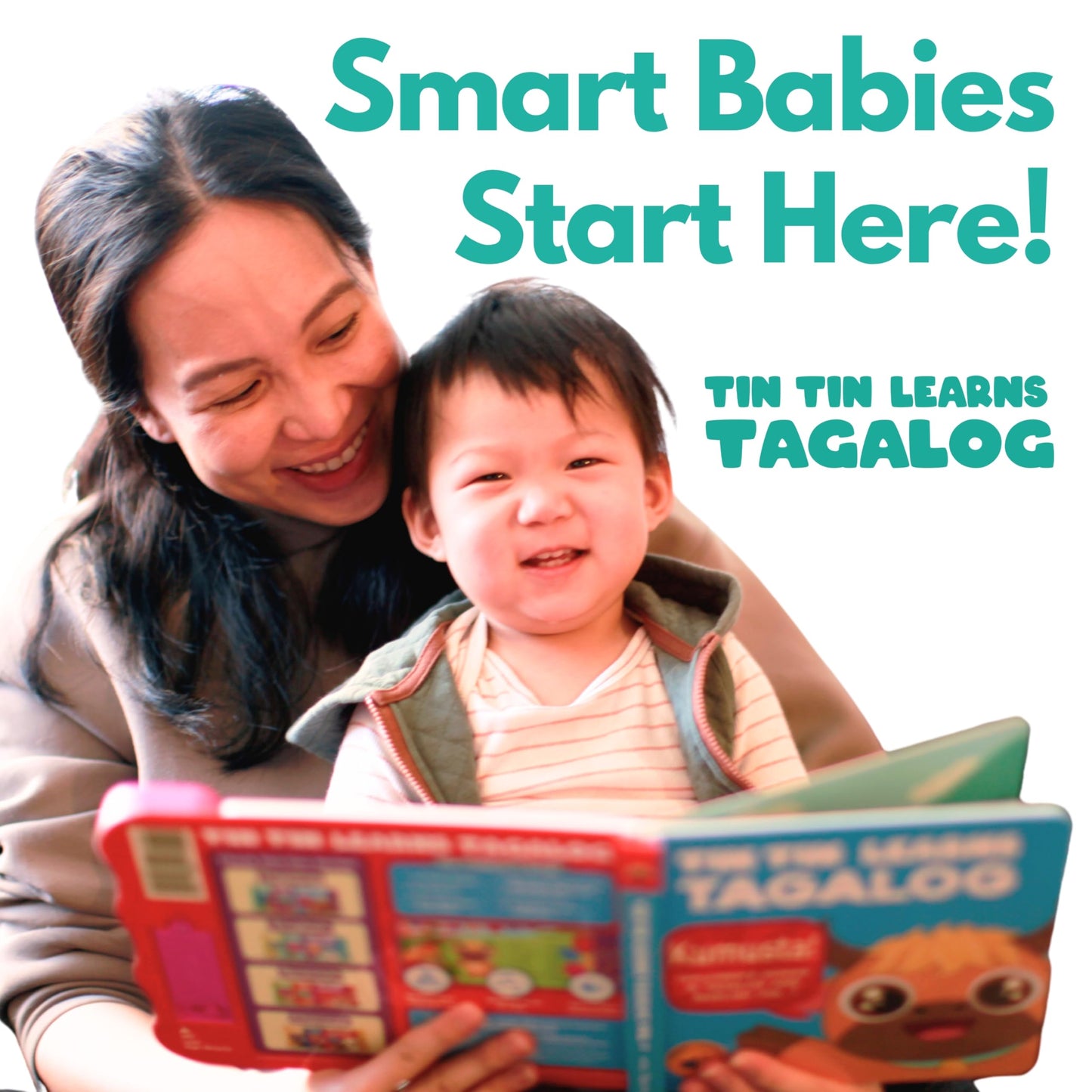 Tin Tin Learns Tagalog Vol. 3 — Interactive Sound Board Book for Toddlers 1-3, Bilingual English & Filipino Songs & Nursery Rhymes, Talking Musical Book, Musical Toy Gift for Babies & Kids