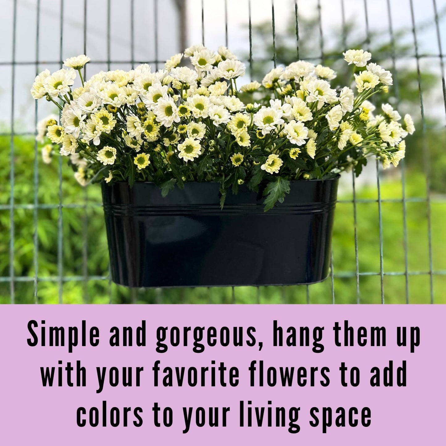 LaLaGreen 11.8 Inch Rail Planter (10-PIECE Combo Set) Black Metal Outdoor Fence Rail Planters, Modern Plants Hanging Railing Balcony Gardening for Apartment Garden Style Iron Patio Flower Pots Deck