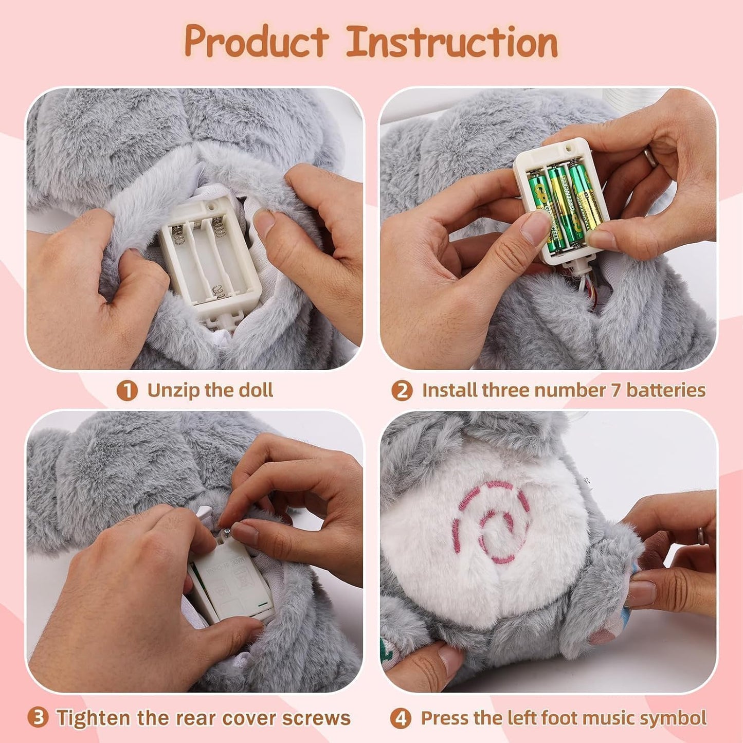 Anxiety Stuffed Animal - Relief Koala Bear for Adults & Kids, Soothing Plush with Breathing Motion, Calming Sleep Buddy, Music & Lights(Battery-Free)