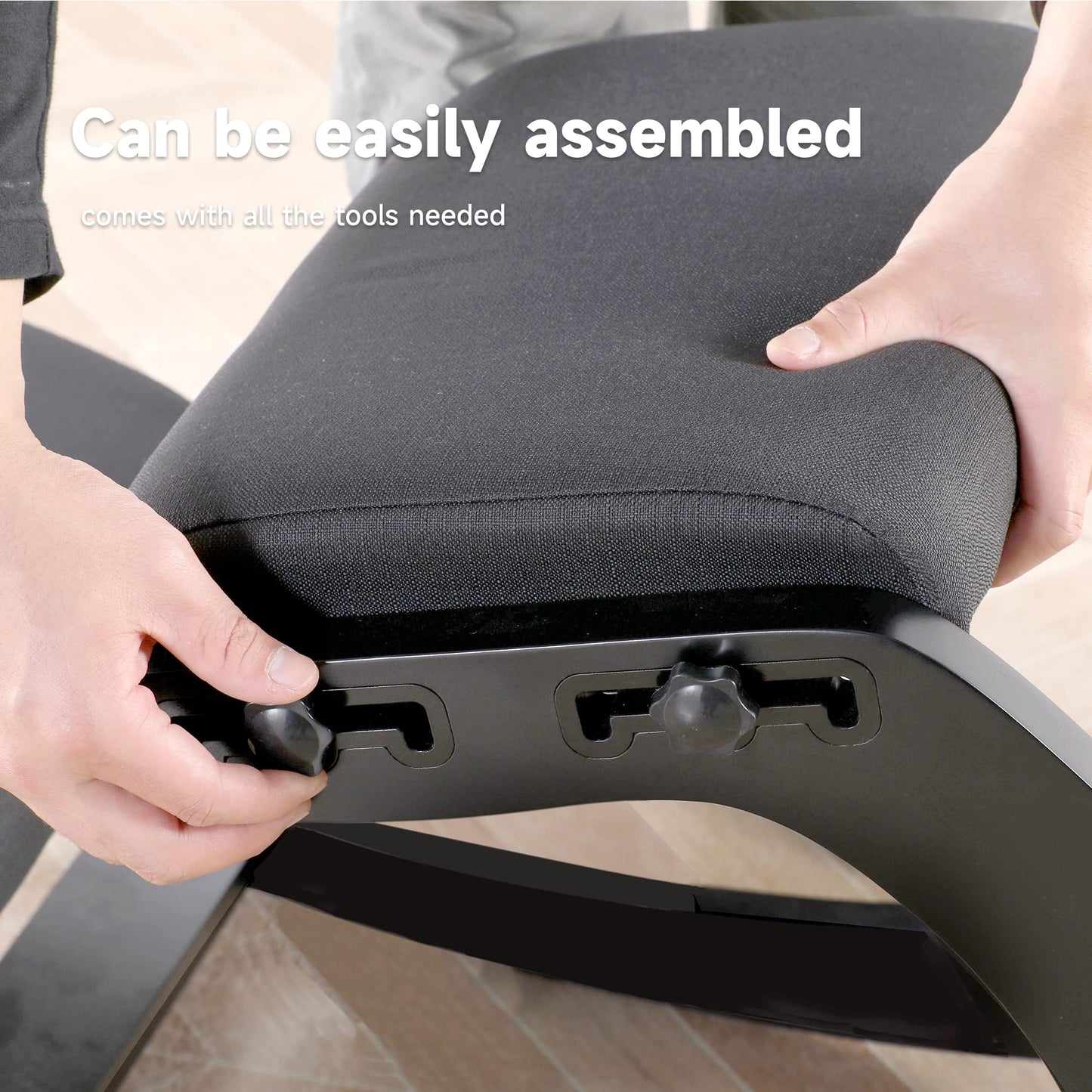 Adjustable Kneeling Chair, Wooden Ergonomic Chair Knee Chair Posture Chair - Improve Your Posture with an Angled Seat for Home,Office (Cylindrical Black)