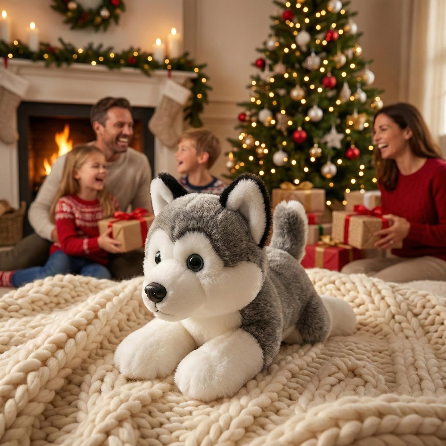 JUSTQUNSEEN Stuffed Animal Siberian Husky 12″ Plush Toy Super Soft Plush Puppy Dog Stuffed Comfort Plush for Kids Toddlers Preschool Boys Girls Birthday Gift Holiday Present Plushie