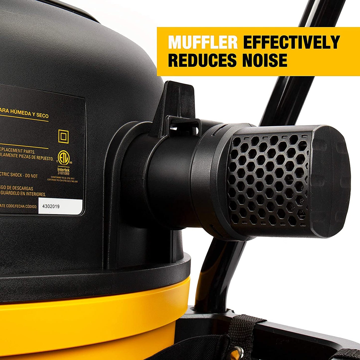 DEWALT 16 Gallon Shop Vacuum Wet/Dry, 6.5 Peak HP, Heavy Duty Poly Vac with Powerful Suction, Cart Style Wet/Dry/Blow 3 in 1 Multifunction Wet and Dry Shop Vacuum, Built-in Drain, DXV16PA
