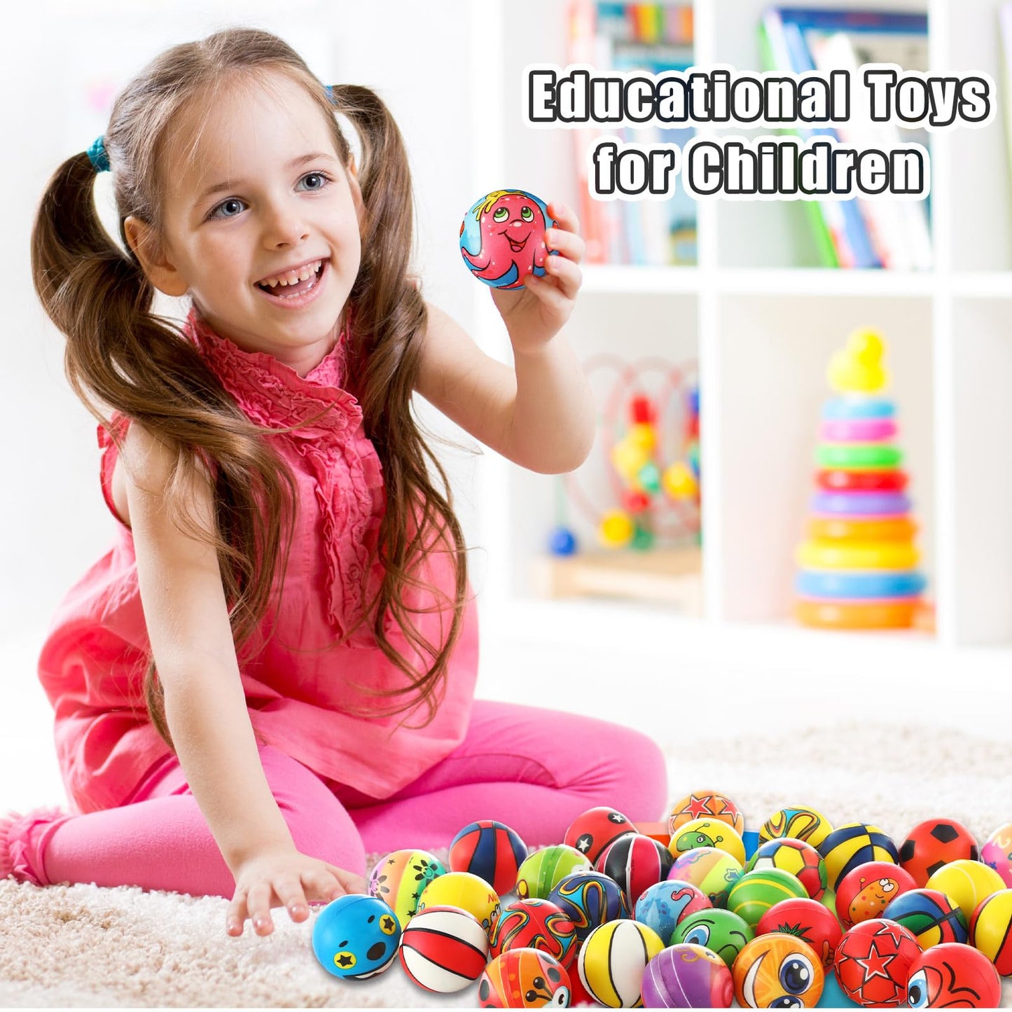 Shappy 300 Pcs Mini Foam Stress Relief Balls Bulk Pack for Adults Boys Girls, Squeeze Stress Balls for Finger Exercise Party Favors Classroom Prizes (Creative Style)