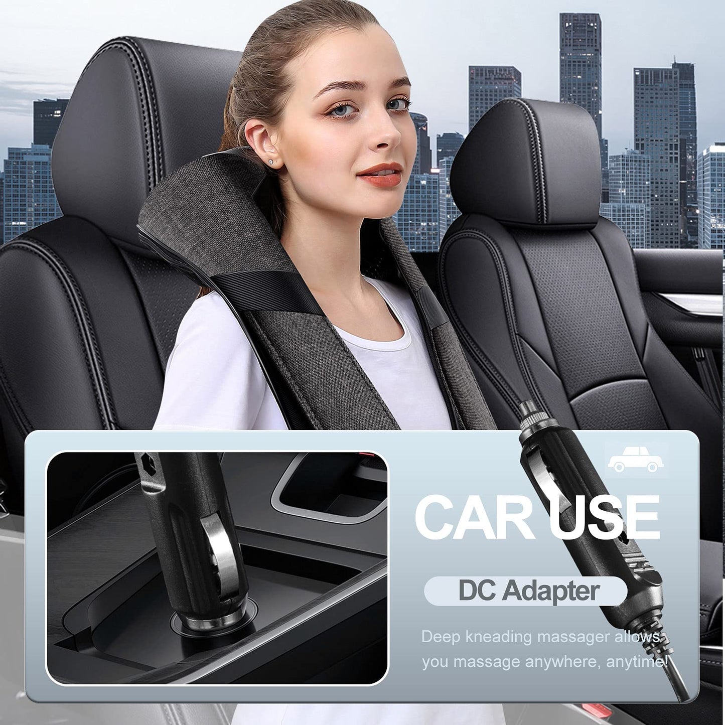 Mirakel Shiatsu Neck & Back Massager with Heat - Deep Tissue Neck, Back & Shoulder Pain Relief - Ergonomic Design Shoulder Massager, Idea Presents for Christmas, Fathers Day, Mothers Day, Women, Men