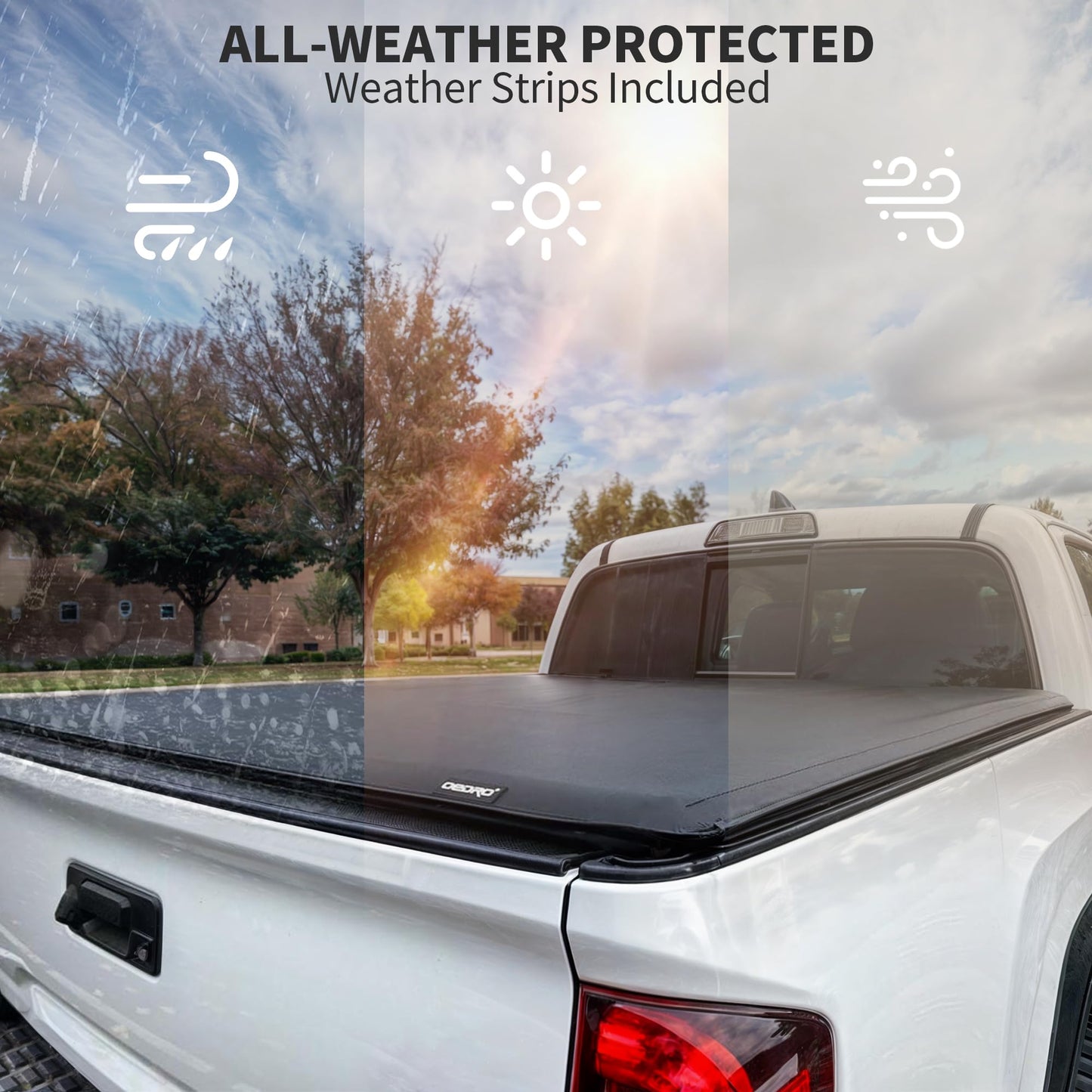 OEDRO Soft Roll Up Truck Bed Tonneau Cover Compatible with Toyota Tacoma 2024 2025 2026 (Excl. Trail) 5 Ft Bed with Track Rail System