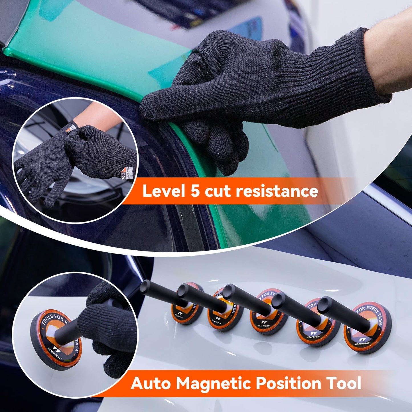 WRAPXPERT Vinyl Wrap Tool Kit with Heat Gun for Car Wrapping, Vehicle Vinyl Wrap Tools with Squeegee, Knife, Gloves, Magnets Holder, Car Wrap Tools Window Tint Tools for Auto Film Installation