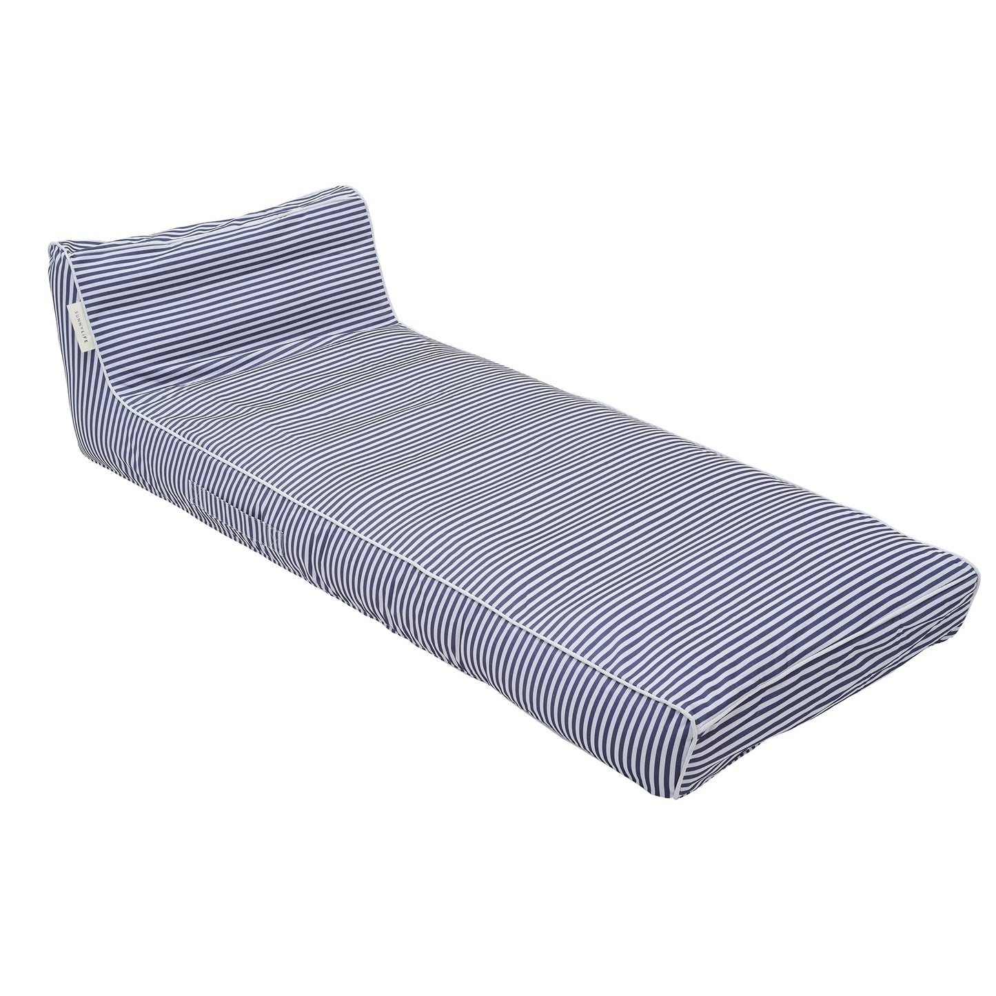 SUNNYLiFE Le Weekend Luxe Lie-On Lounger, Navy, PVC/Polyester, 70.87 x 33.46 x 19.69 inches, 8.38 lbs
