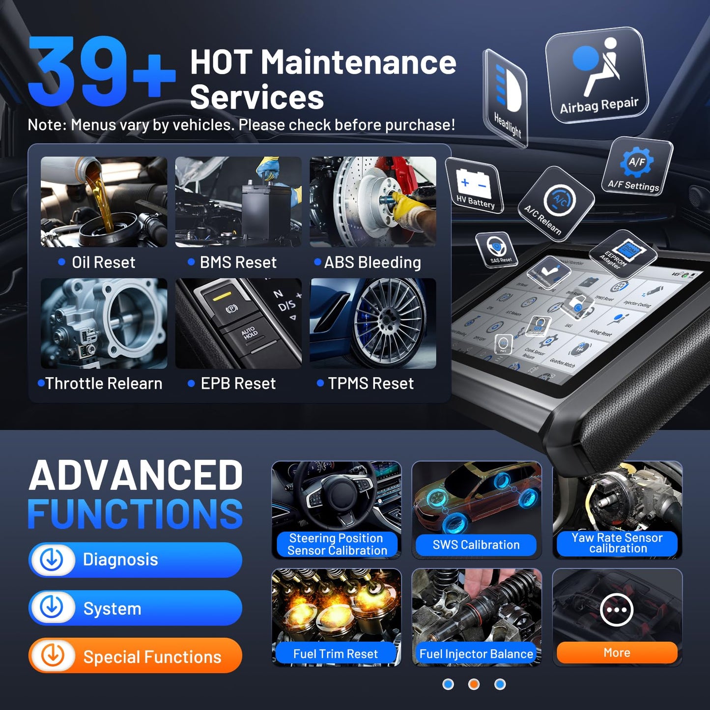 XTOOL D7W OBD2 Scanner Diagnostic Tool: 2026 Wireless Ver. of D7/D7S/D7BT, Bidirectional Scan Tool with ALL System Diagnostic, PMI, ECU Coding, 39+ Resets, 3-Year Updates, CAN FD/DoIP, Scanner for Car
