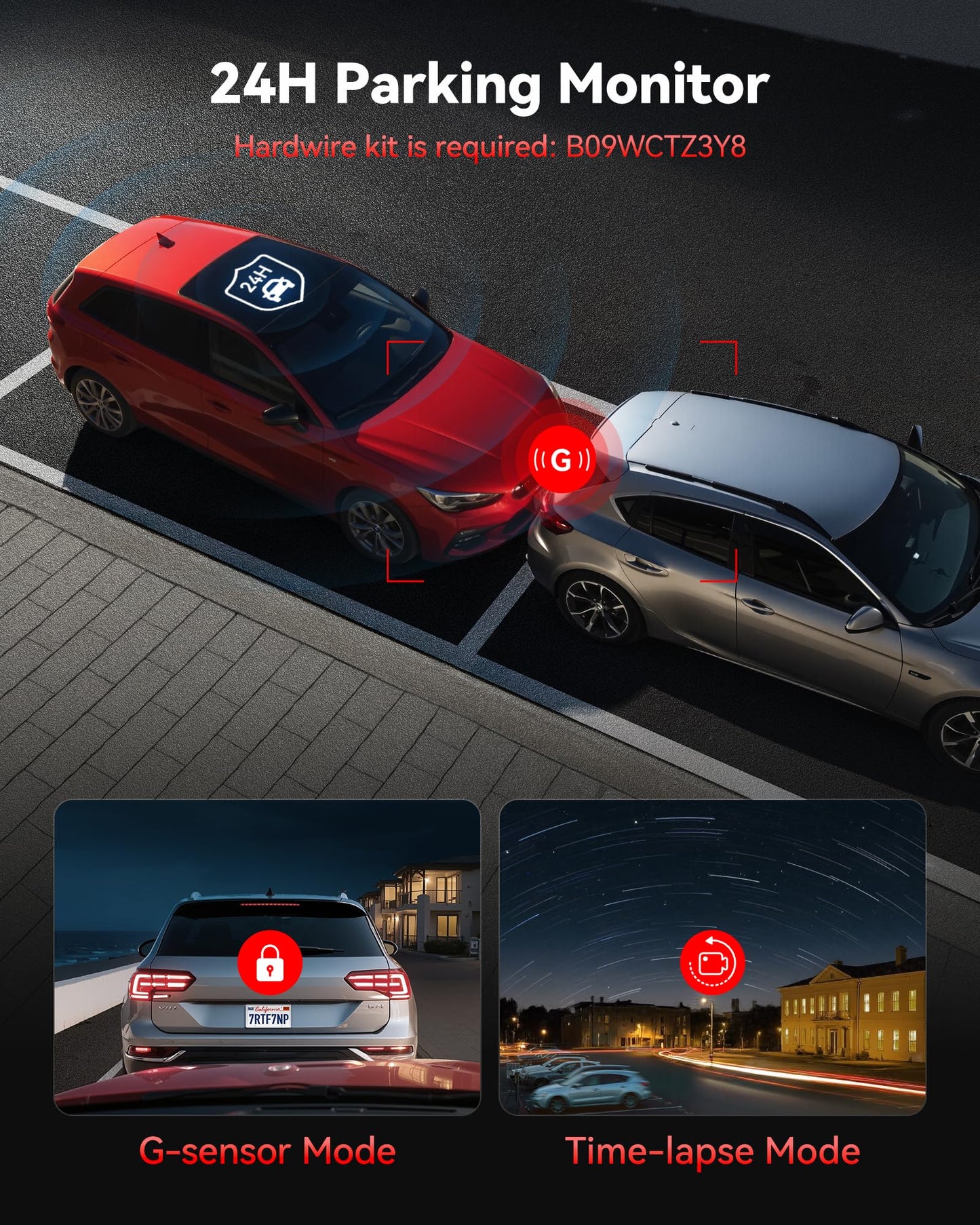 REDTIGER 4K Dash Cam Front Rear, STARVIS 2 Sensor, Free Card Included, 5.8GHz WiFi-20MB/s Fast Download, Dash Camera for Cars with GPS, WDR Night Vision, 170°Wide Angle, 24H Parking Mode(F7NP)