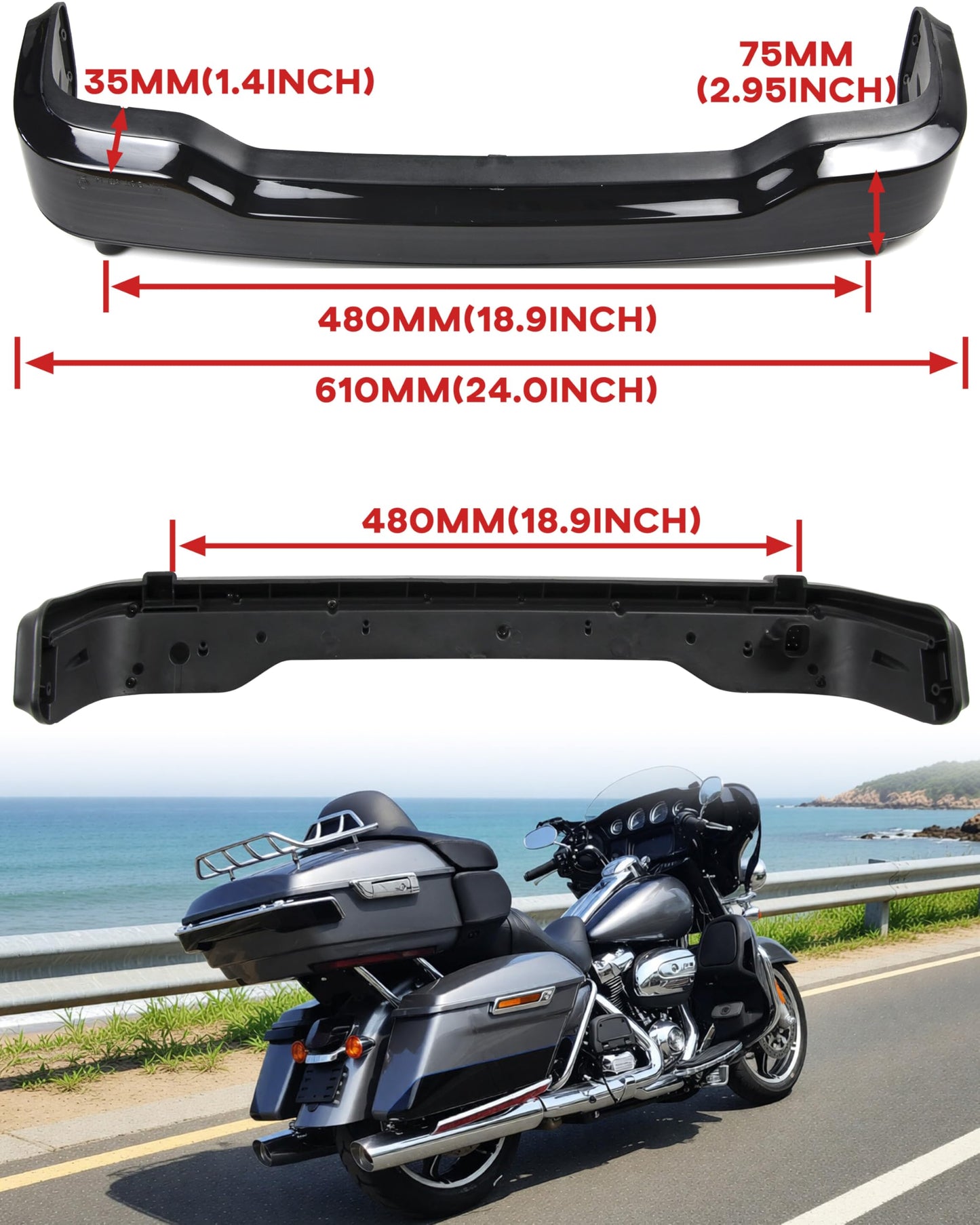 VEISUTOR Smoke King Tour Pack Pak LED Brake Turn Tail Lamp Kit for 2014-2022 Harley Touring Road Glide Street Glide Electra Glide Tail Light Accessories (Replace #67800368)
