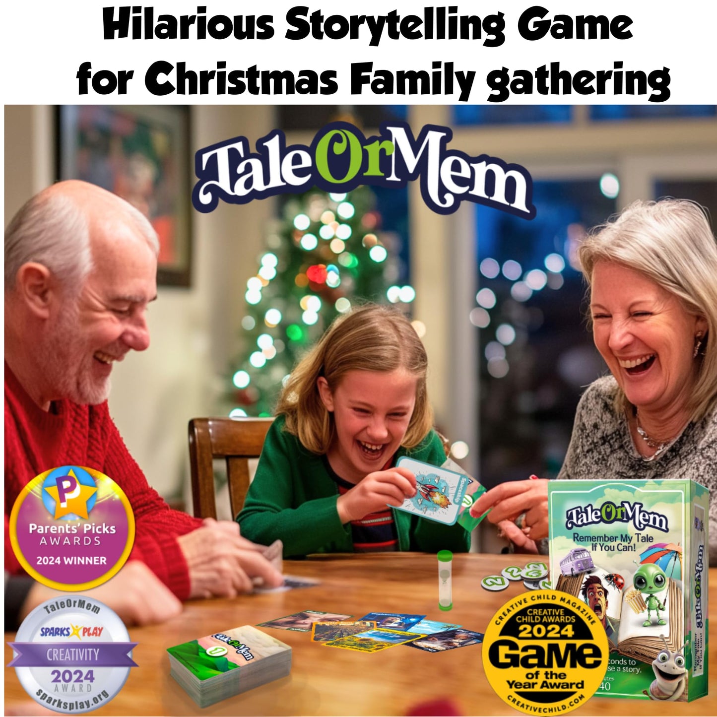 TaleOrMem - Award-Winning Storytelling Cards, Fun Family Card Games, Improv Games for Kids & Adults, with 180 Story Telling Cards & 60 Story Starters. Boosts creativity, a party game for 3-8 Players