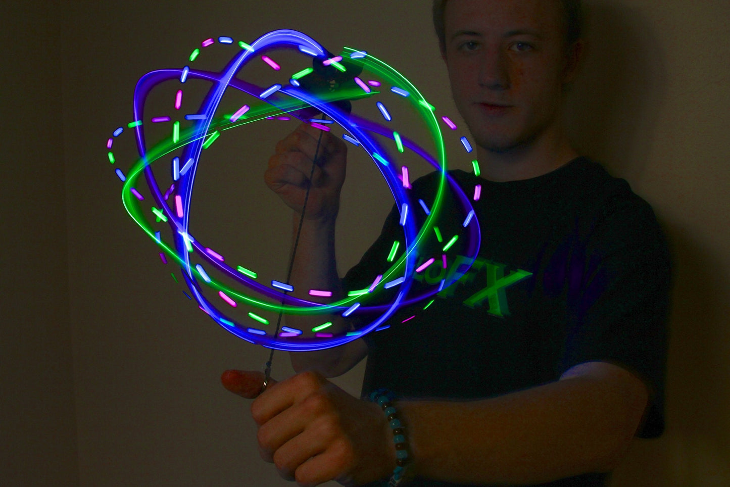 GloFX 6 Led Spinning Orbit: Pure Bliss Multicolor Pattern - Flow Rave Toy